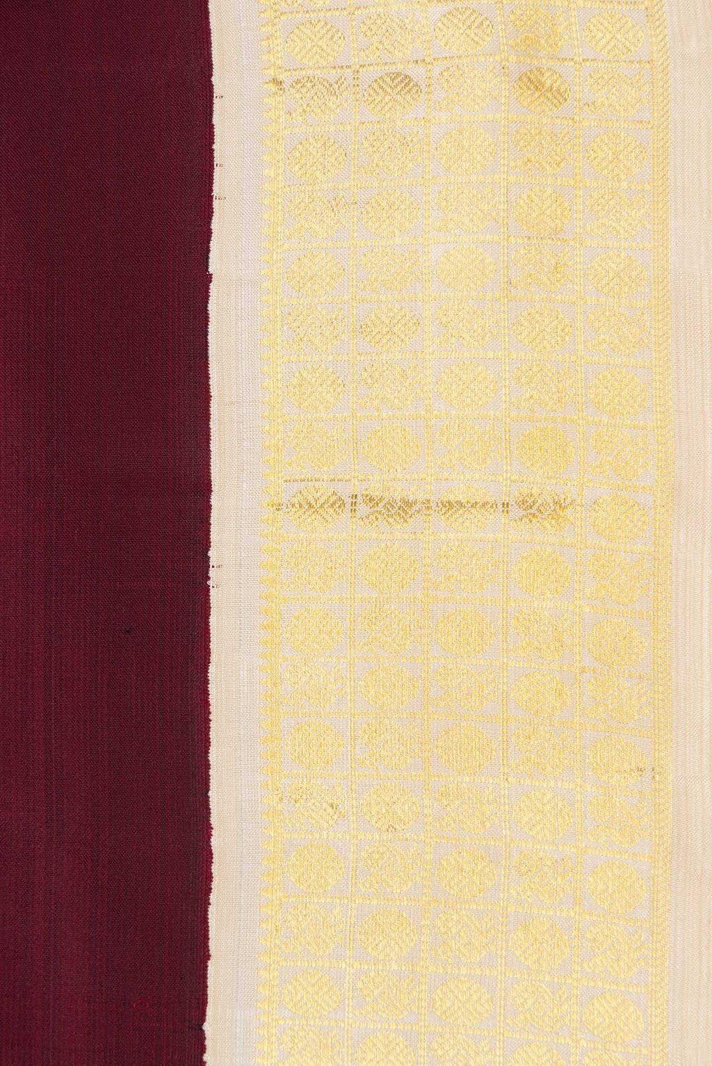 Pure Silk Pure Zari Maroon Dual Tone Kanchipuram Saree