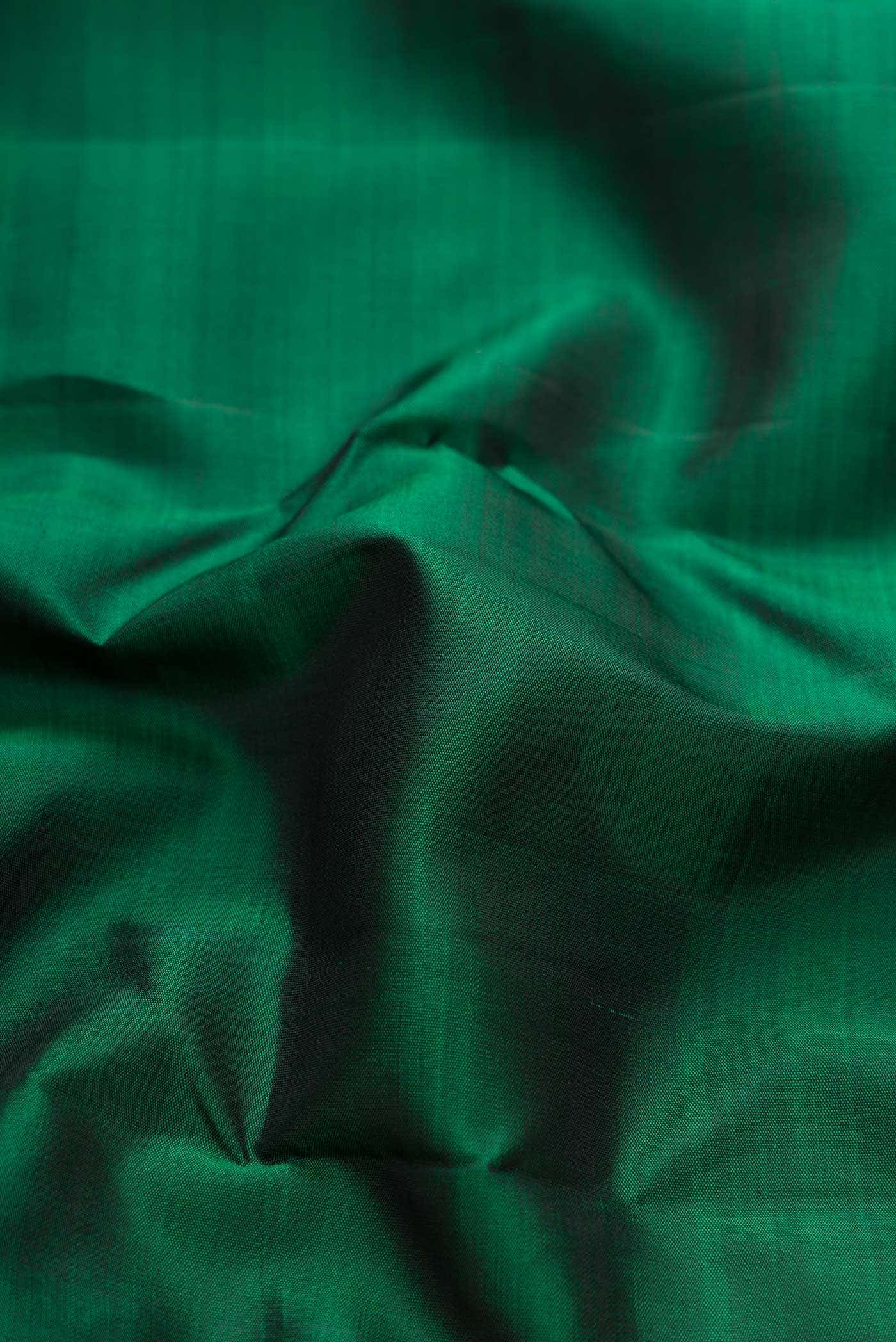 Pure Silk Pure Zari Green Dual Tone Kanchipuram Saree