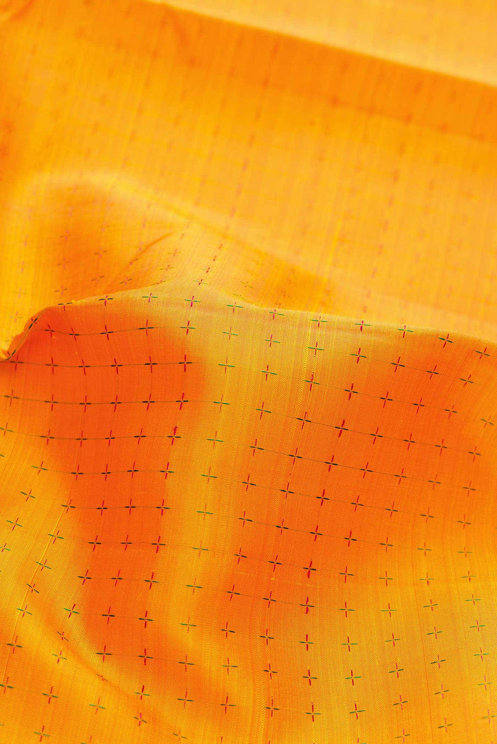 Pure Silk Pure Zari Orange Dual Tone Kanchipuram Saree