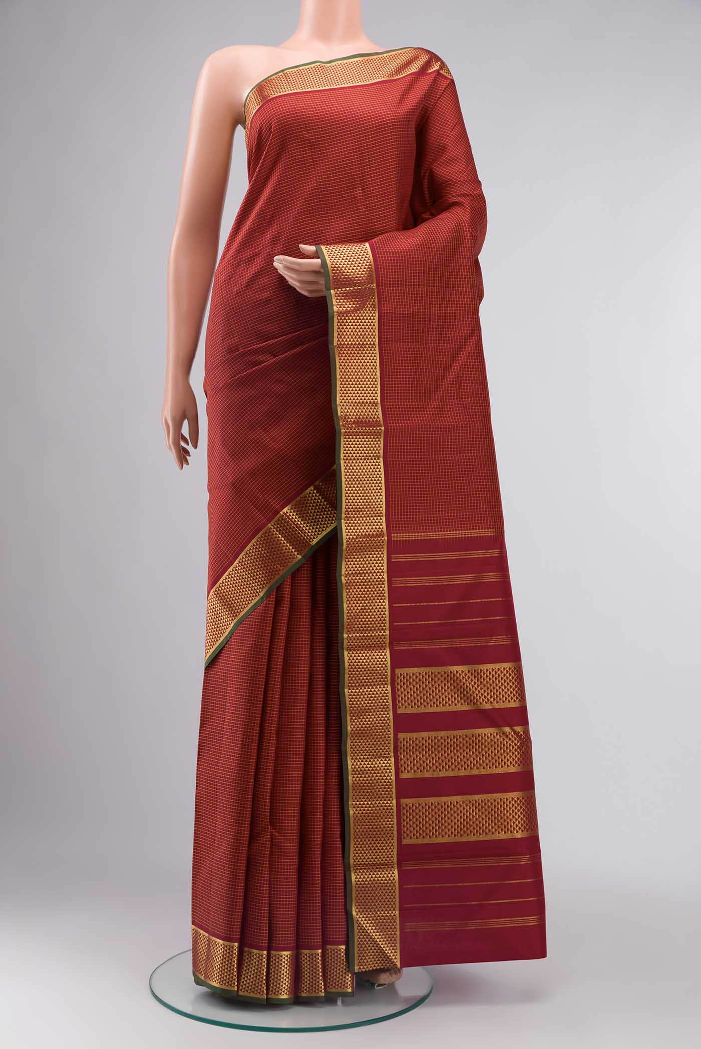 Maroon Kanchipuram Silk Saree