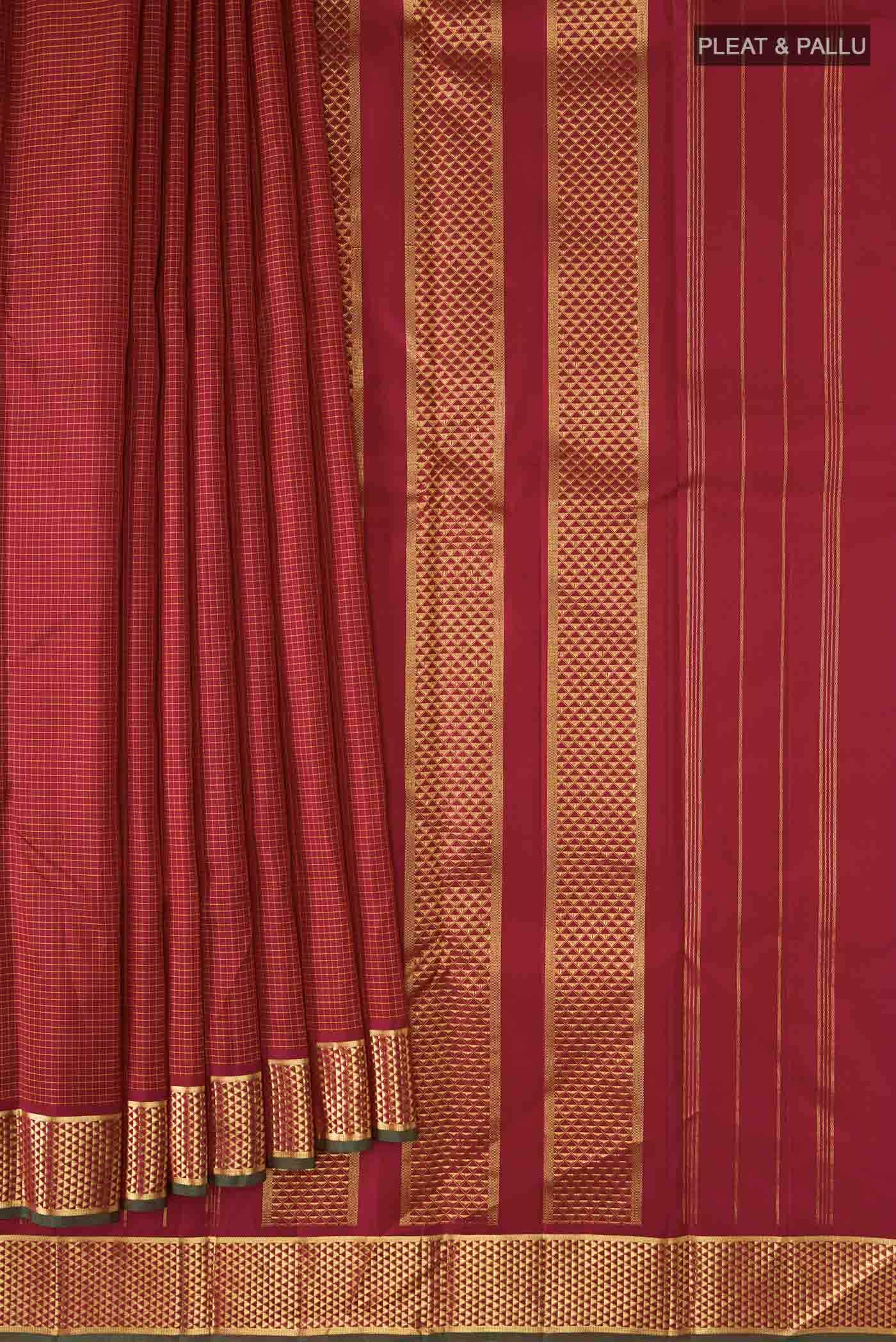 Maroon Kanchipuram Silk Saree
