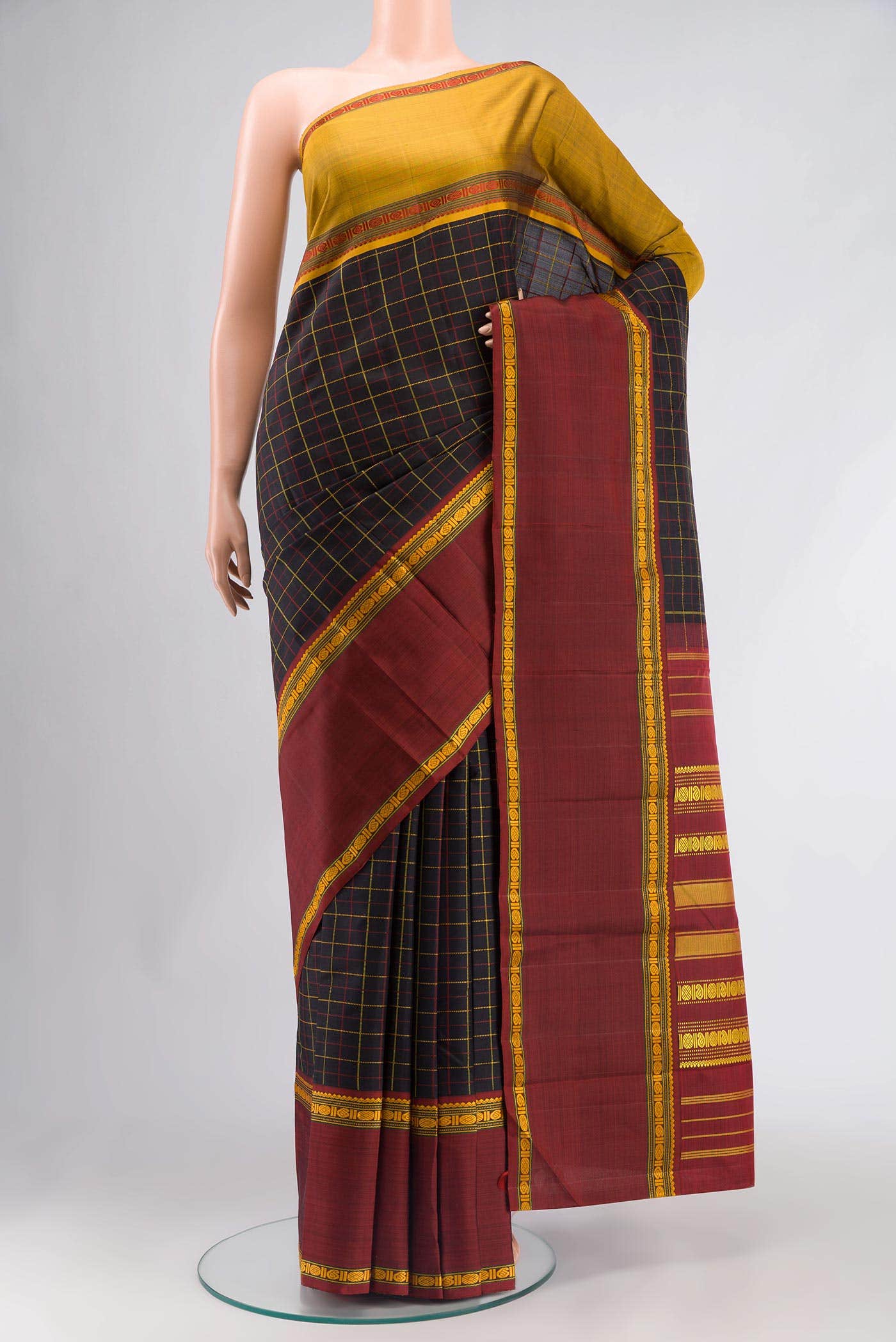 Black Kanchipuram Silk Saree