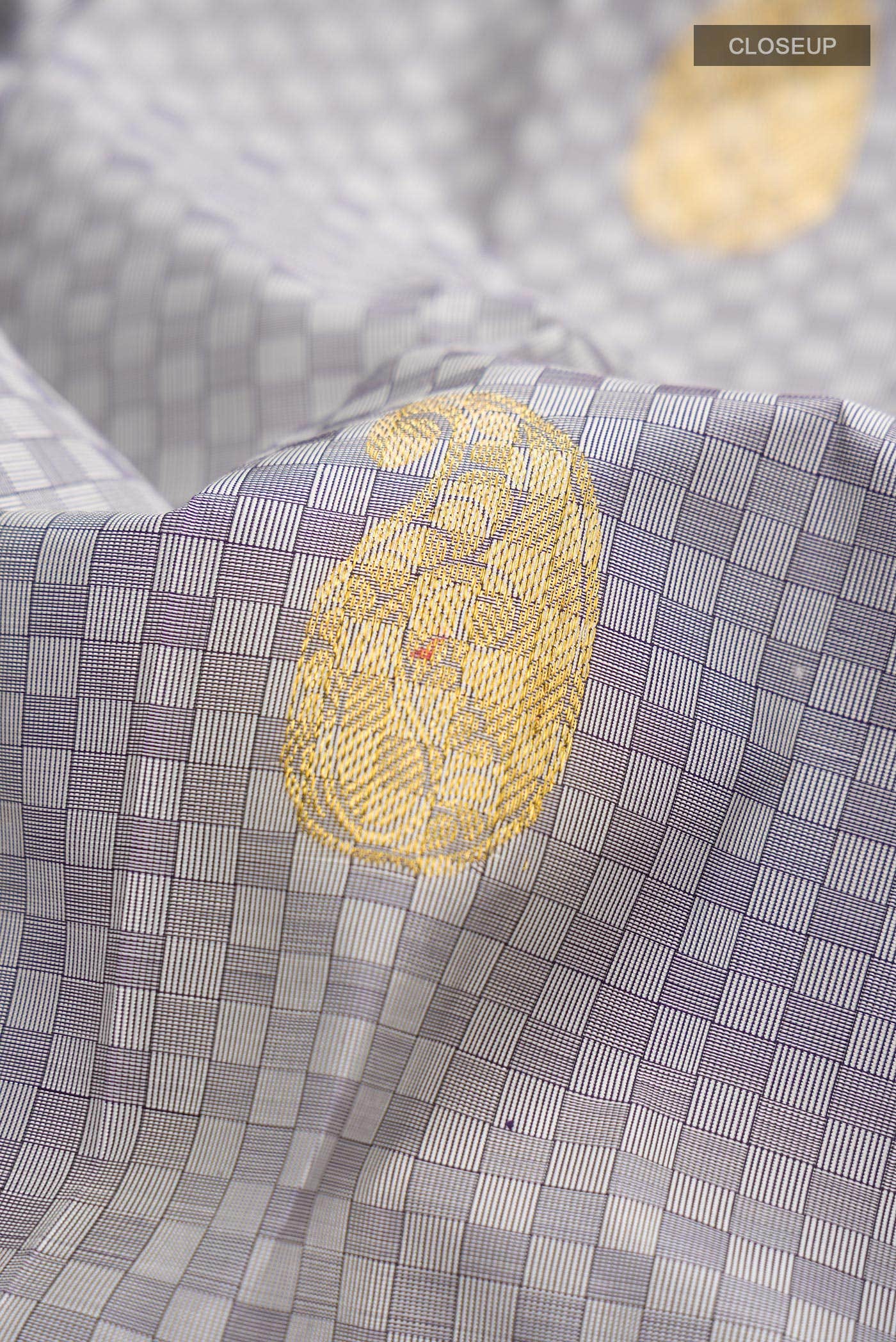 Grey Kanchipuram Silk Saree