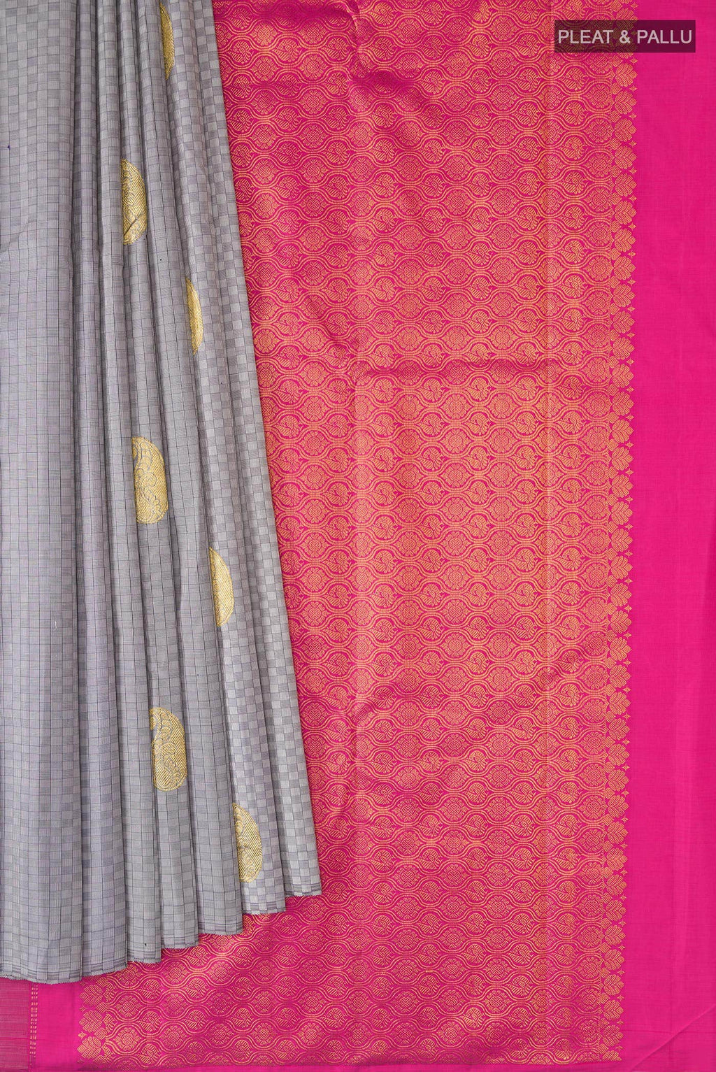 Grey Kanchipuram Silk Saree