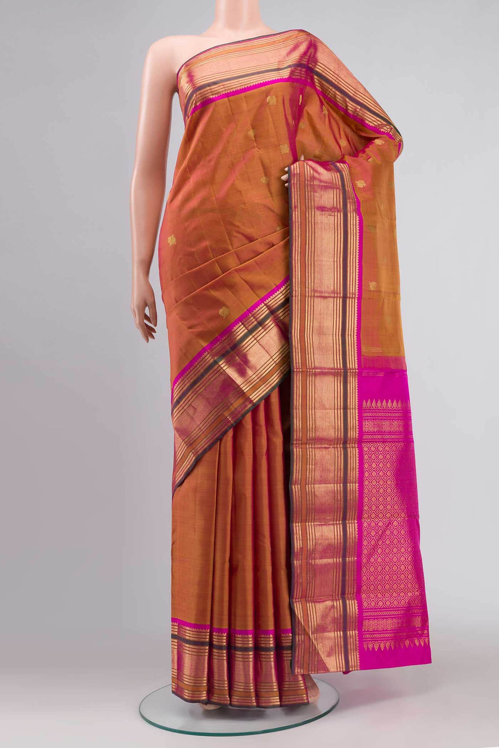 Pink Kanchipuram Silk Saree