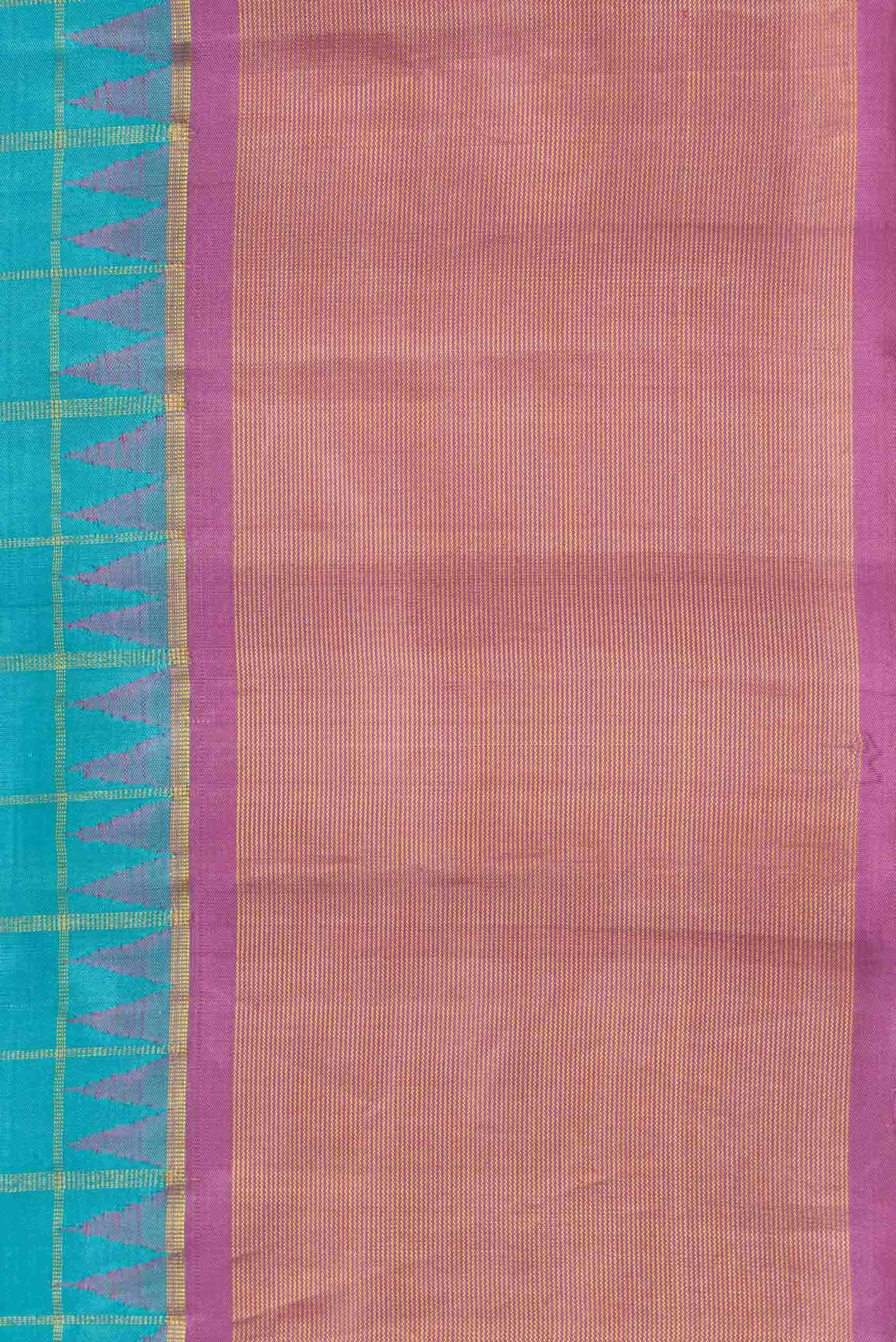 Pure Silk Pure Zari Sky Blue Dual Tone Kanchipuram Saree