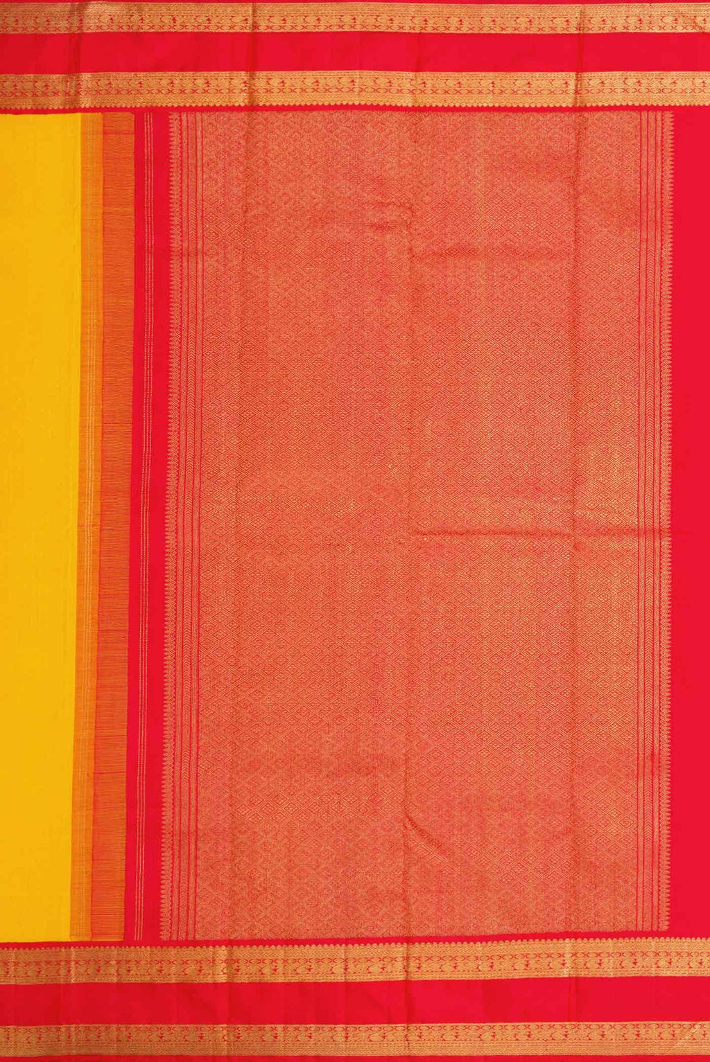 Pure Silk Pure Zari Yellow Dual Tone Kanchipuram Saree