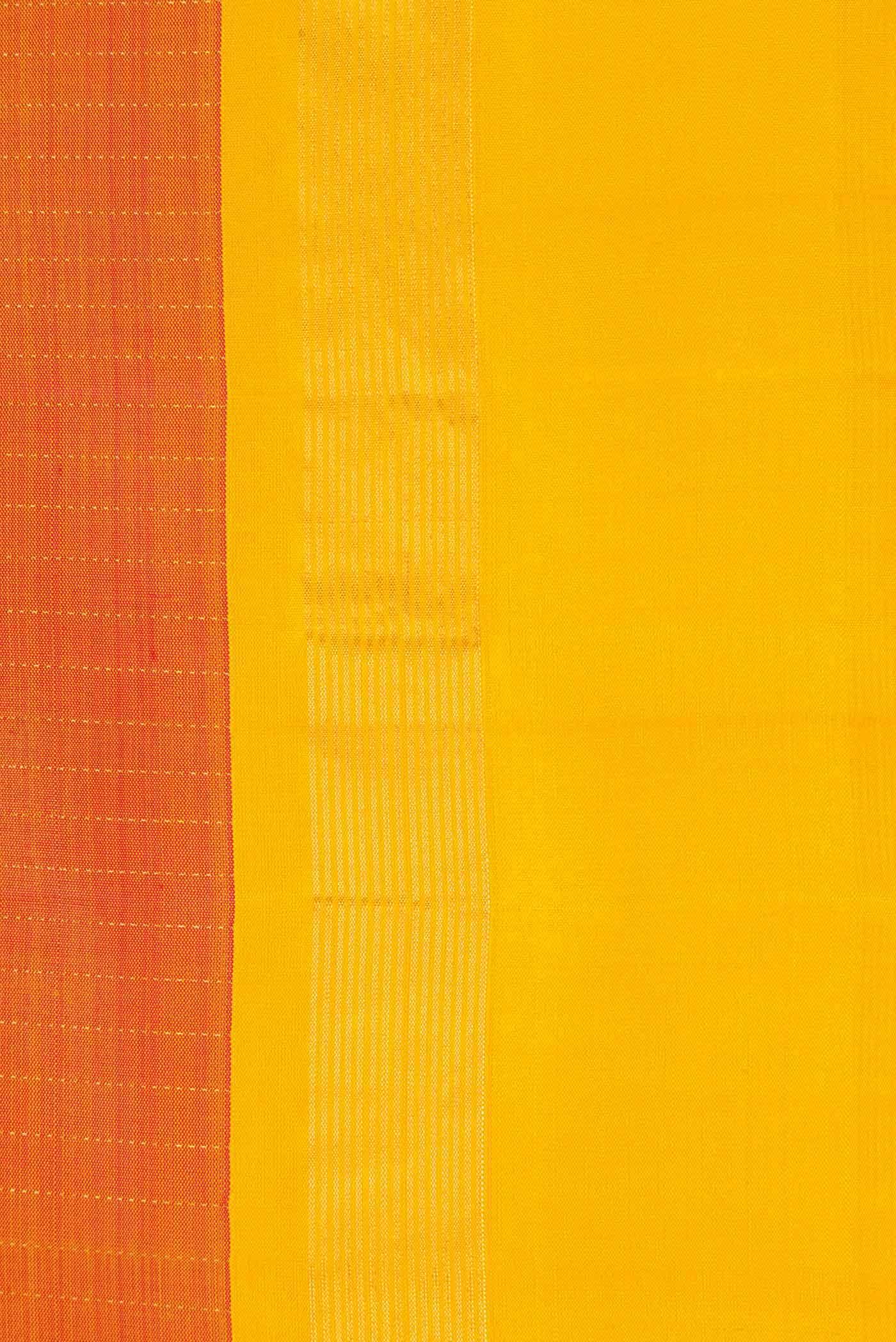 Pure Silk Pure Zari Mustard Dual Tone Kanchipuram Saree