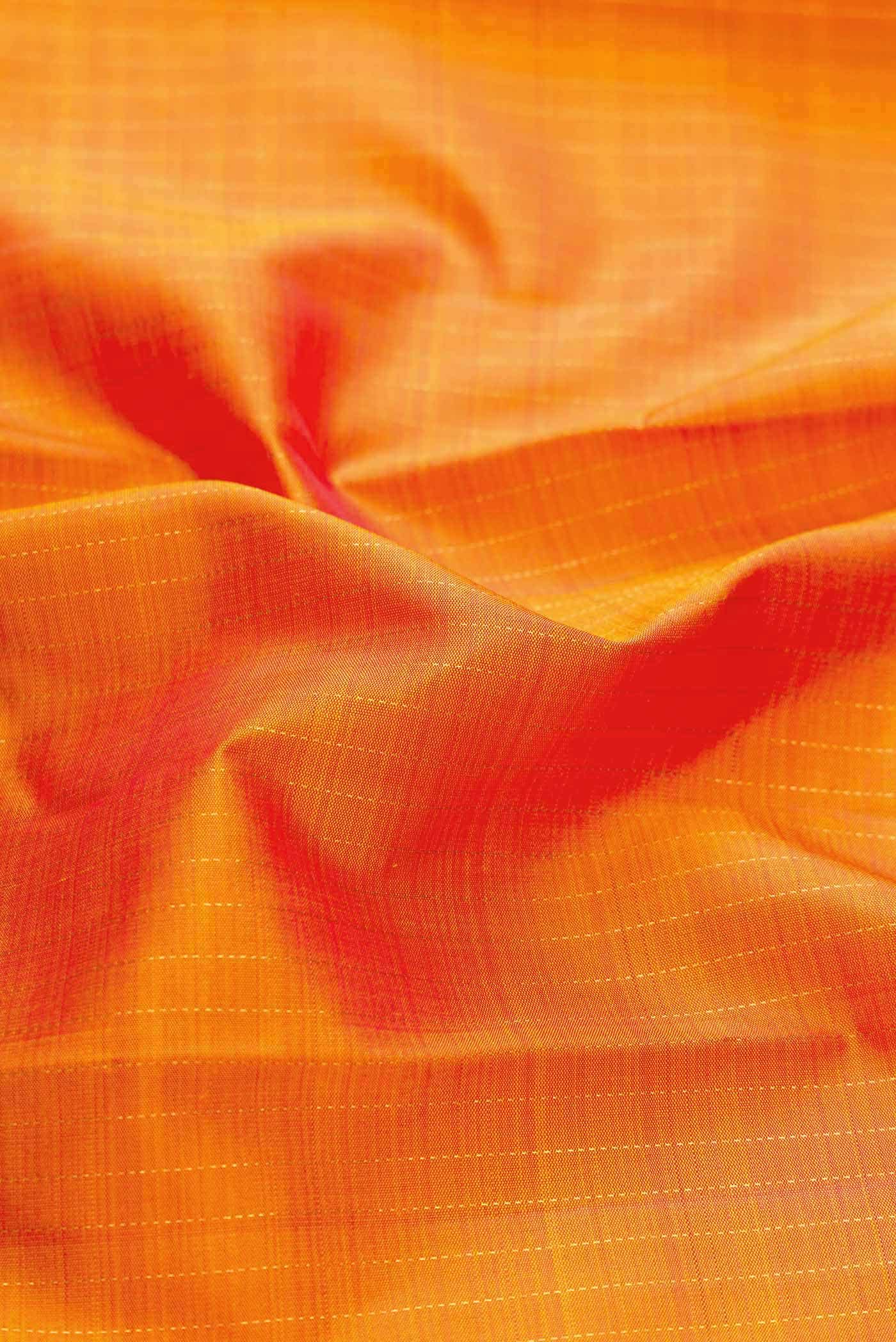 Pure Silk Pure Zari Mustard Dual Tone Kanchipuram Saree