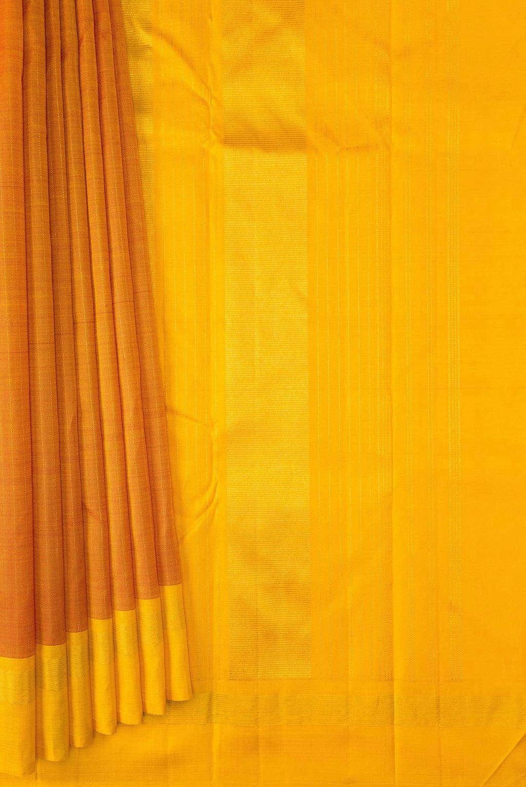 Pure Silk Pure Zari Mustard Dual Tone Kanchipuram Saree