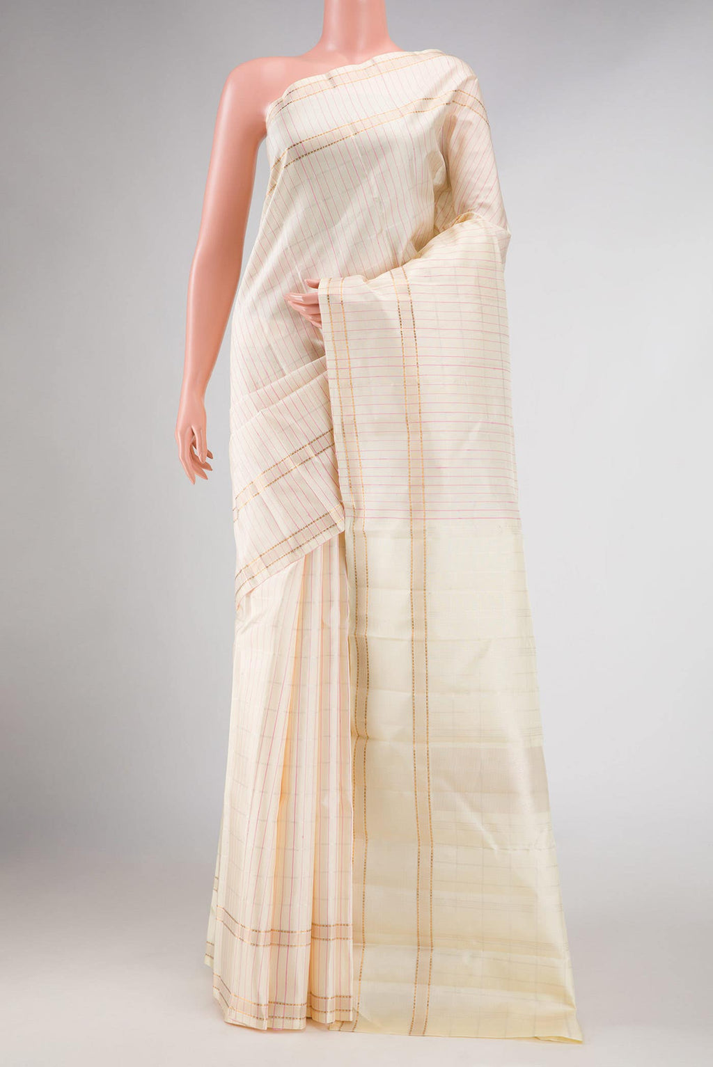 Pure Silk Pure Zari Sandal Dual Tone Kanchipuram Saree