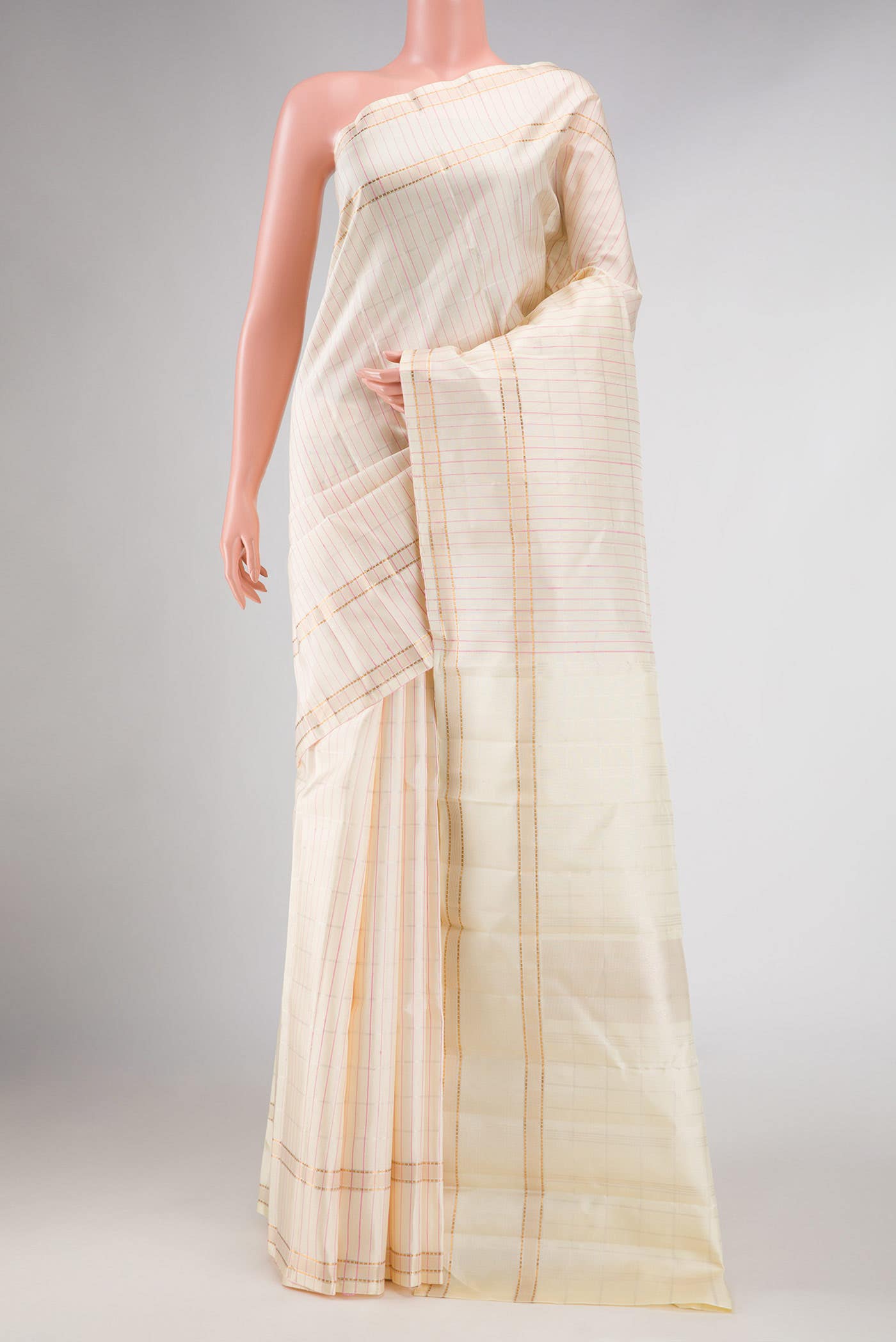 Pure Silk Pure Zari Sandal Dual Tone Kanchipuram Saree