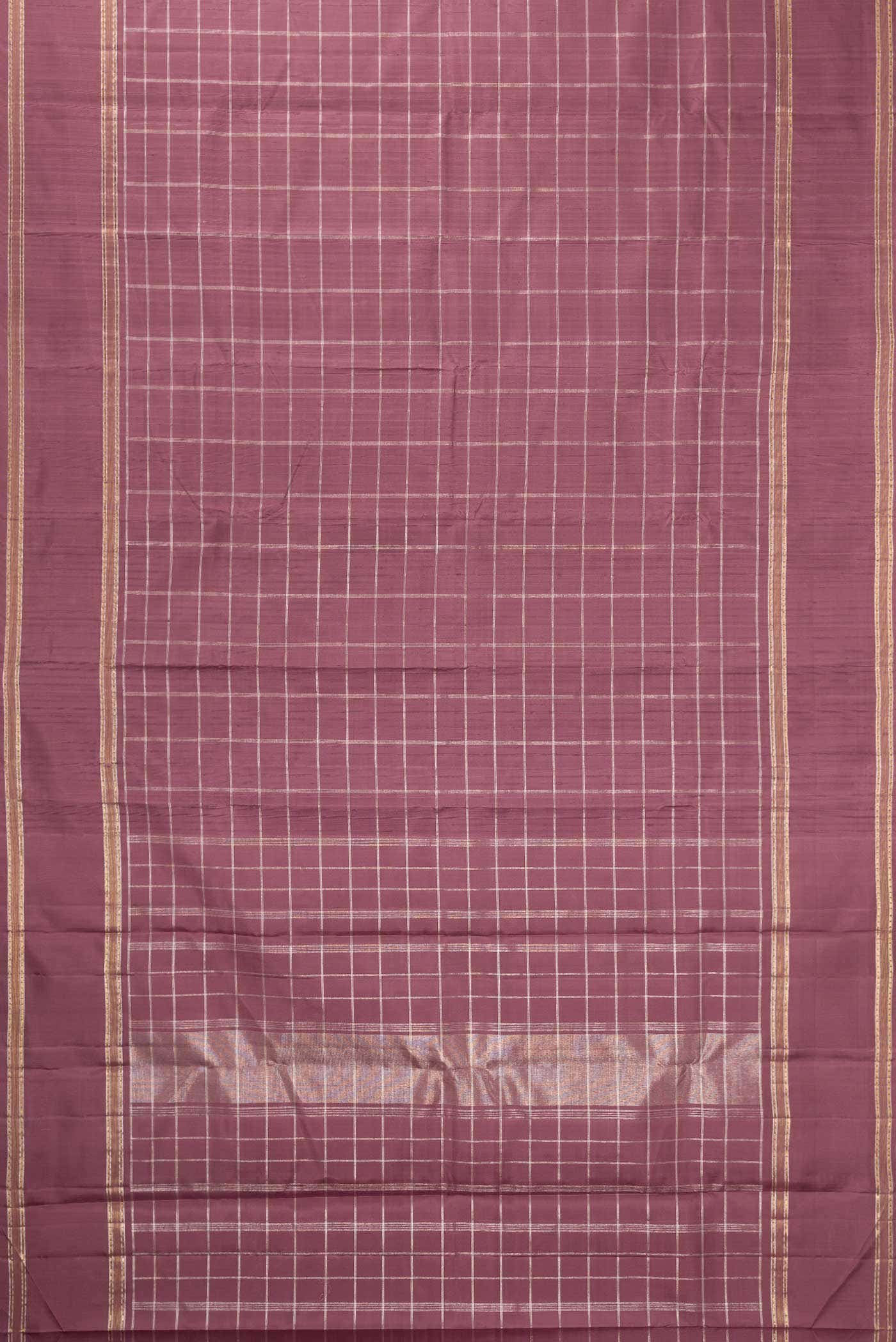Pure Silk Pure Zari Mauve Dual Tone Kanchipuram Saree