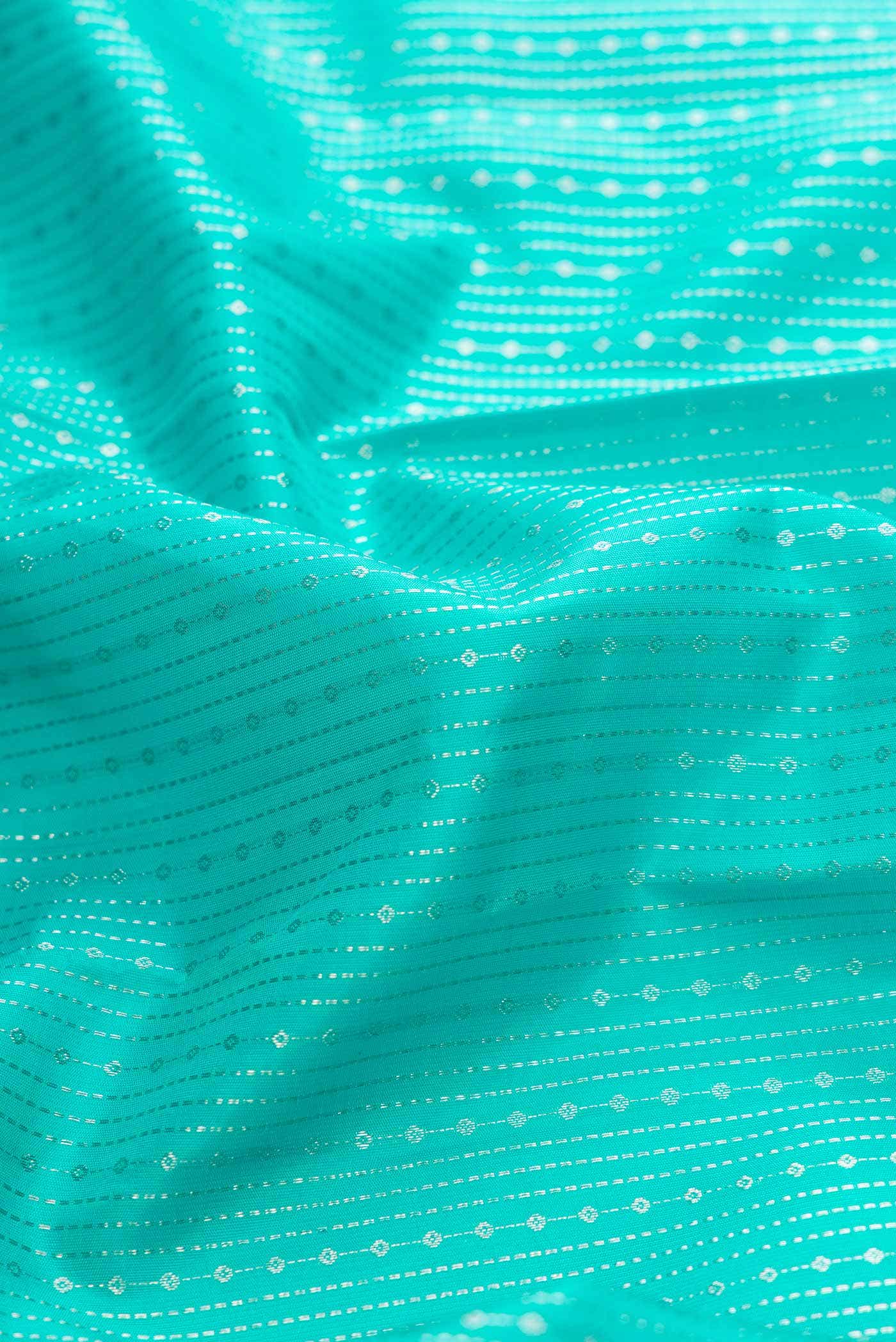 Pure Silk Pure Zari Light Blue Dual Tone Kanchipuram Saree