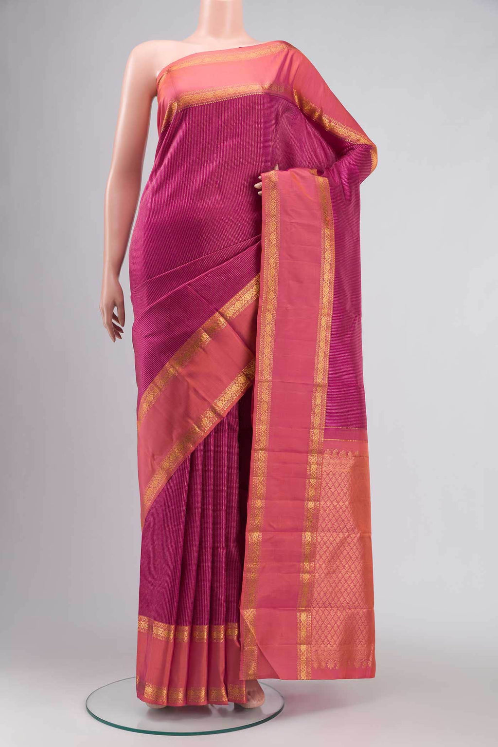 Pink Kanchipuram Silk Saree