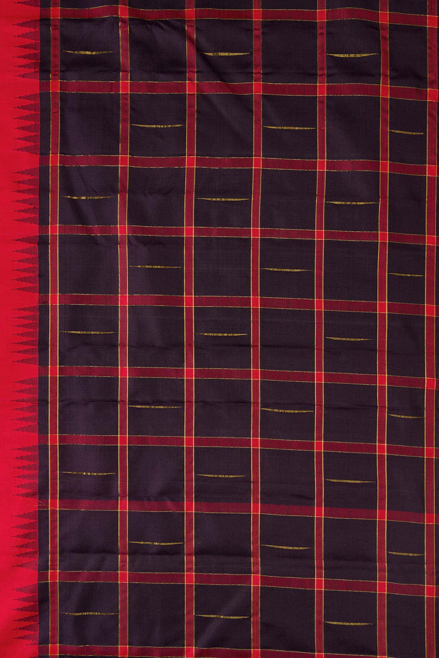 Pure Silk Pure Zari Red Dual Tone Kanchipuram Saree