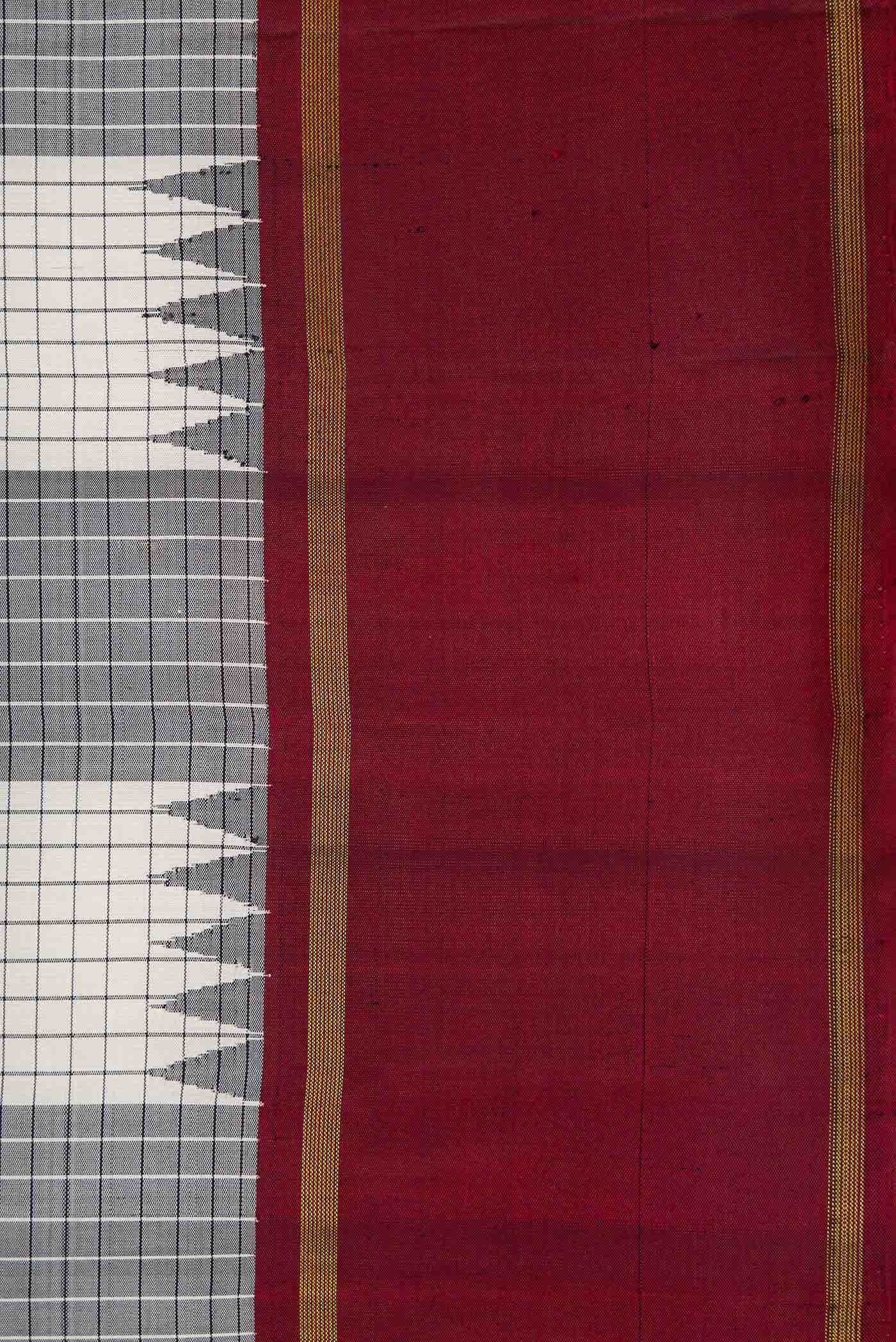 Pure Silk Pure Zari Black and White Dual Tone Kanchipuram Saree