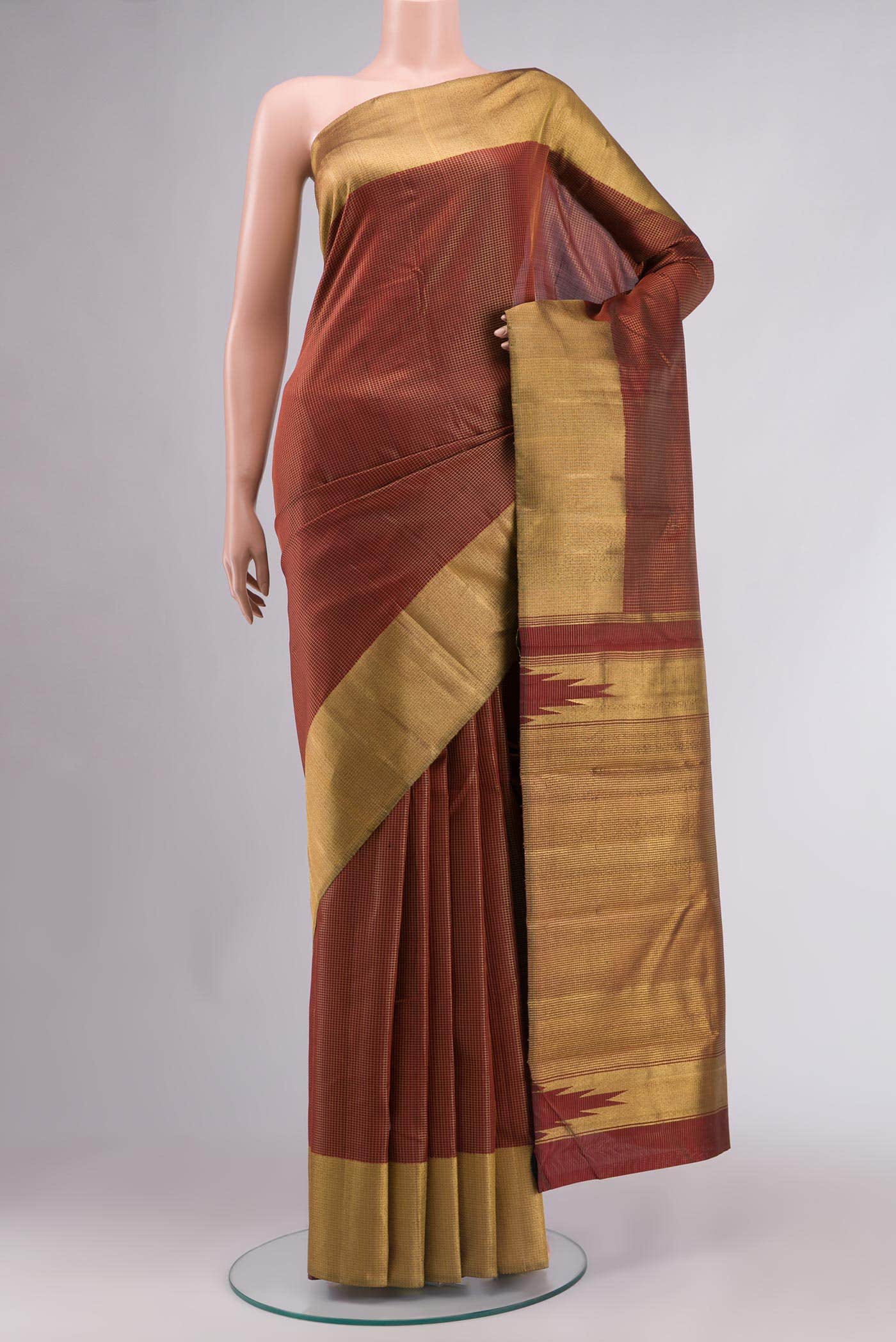 Maroon Kanchipuram Silk Saree
