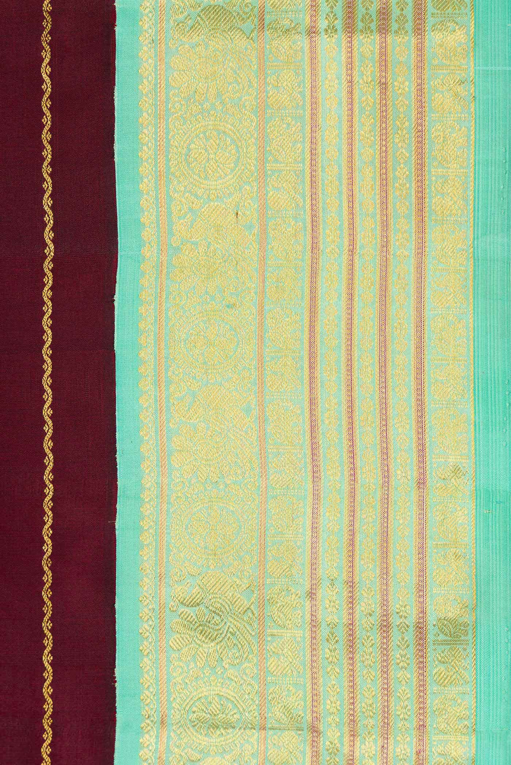 Pure Silk Pure Zari Maroon Dual Tone Kanchipuram Saree