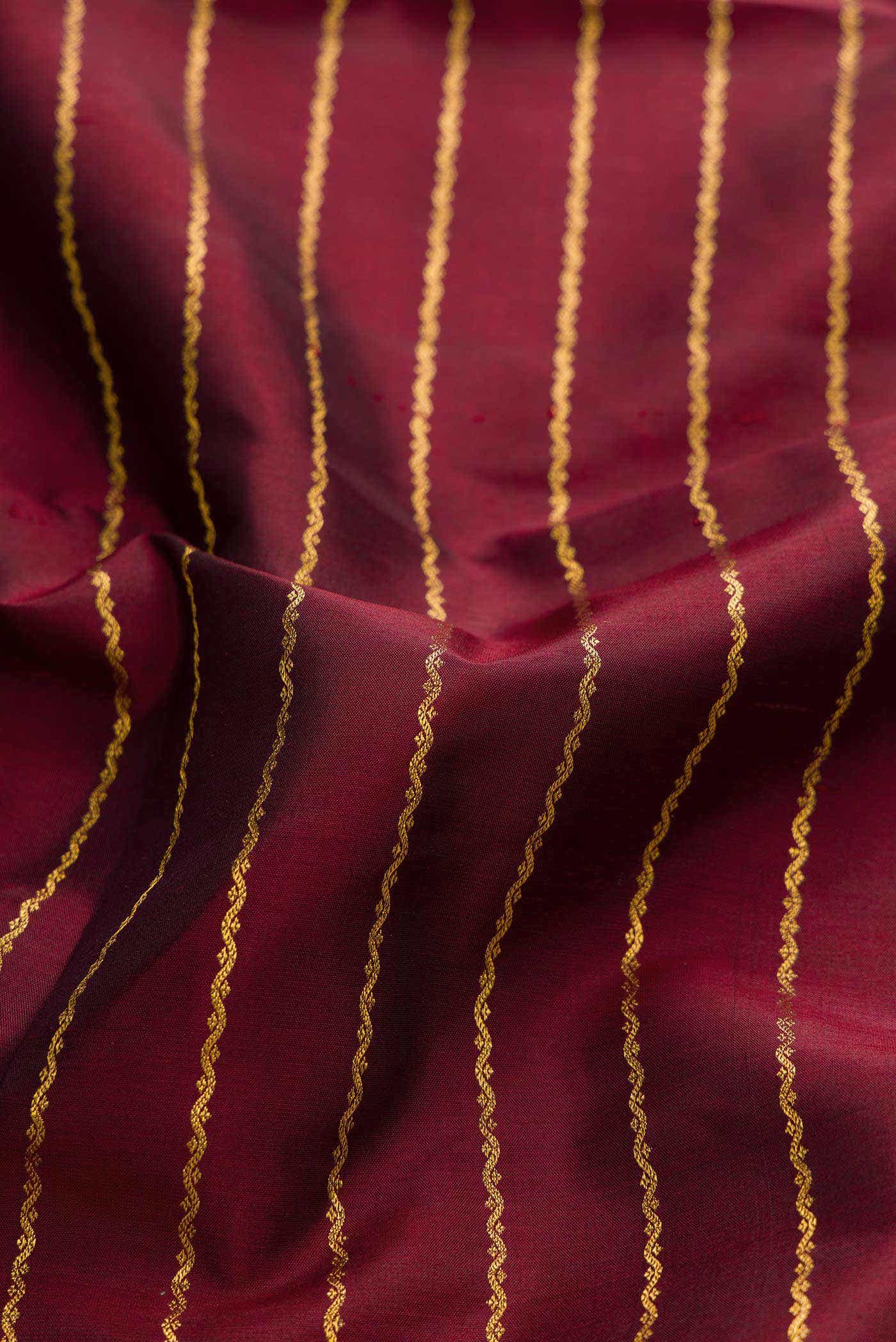 Pure Silk Pure Zari Maroon Dual Tone Kanchipuram Saree
