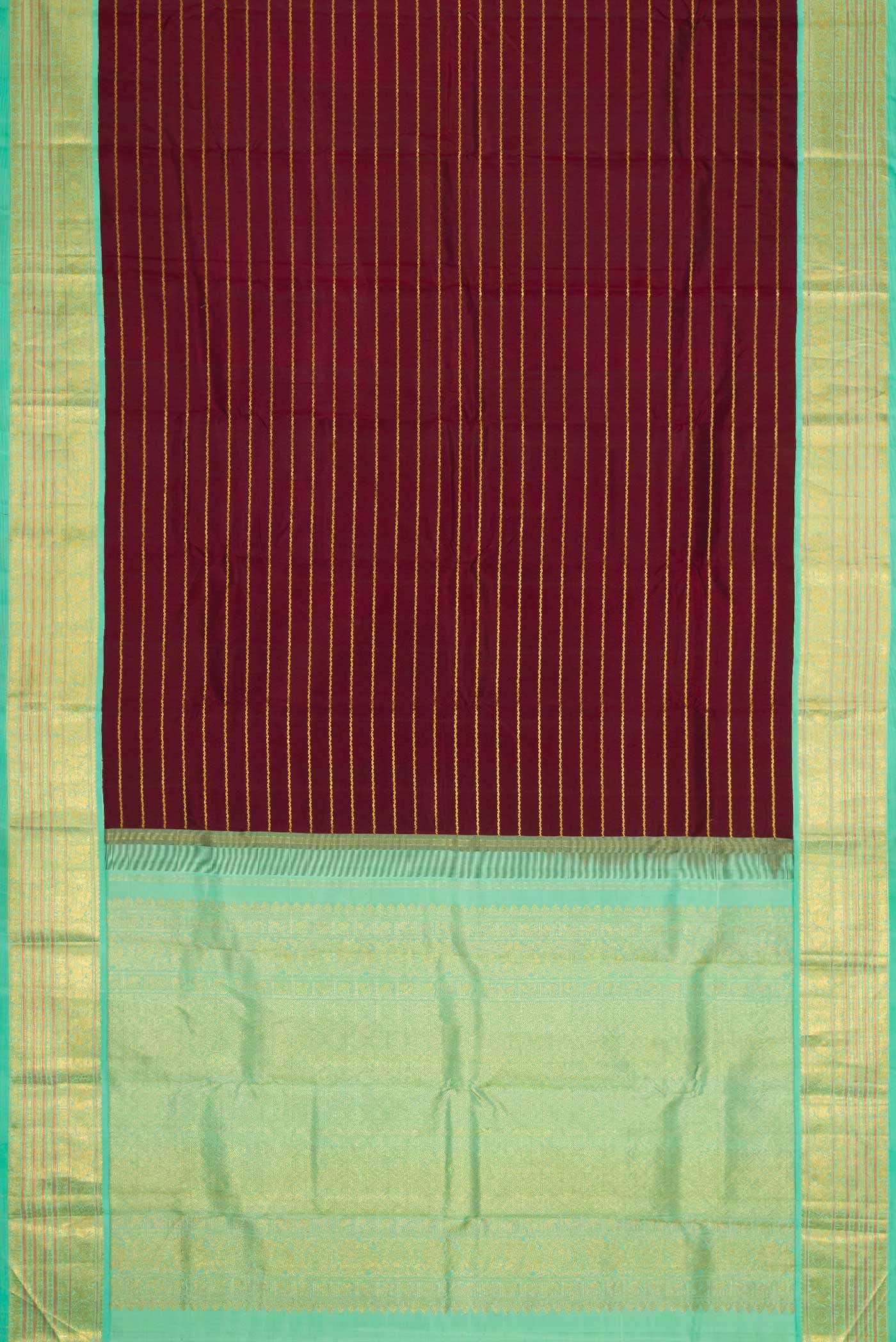 Pure Silk Pure Zari Maroon Dual Tone Kanchipuram Saree