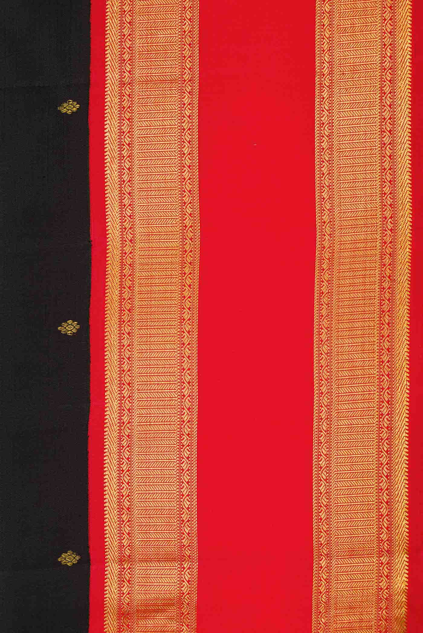 Pure Silk Pure Zari Black Dual Tone Kanchipuram Saree