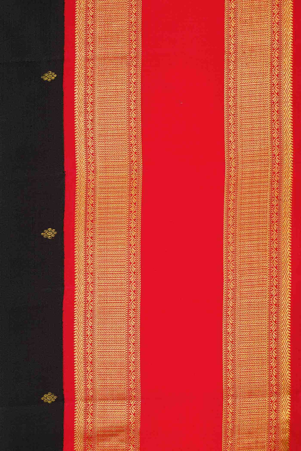 Pure Silk Pure Zari Black Dual Tone Kanchipuram Saree