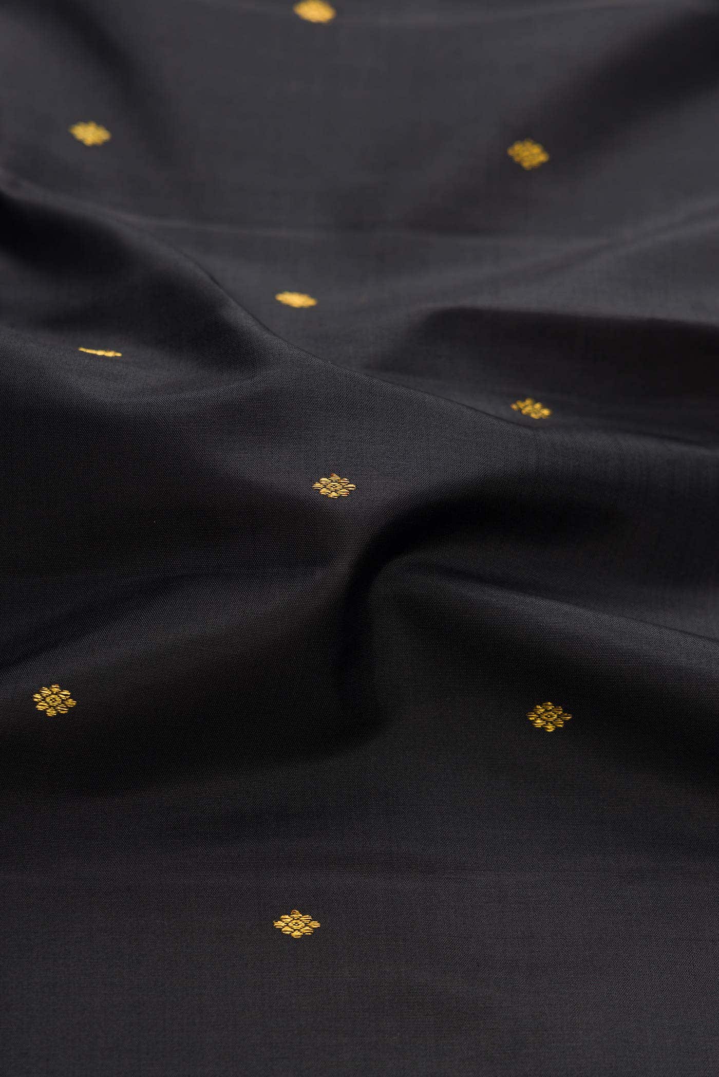 Pure Silk Pure Zari Black Dual Tone Kanchipuram Saree