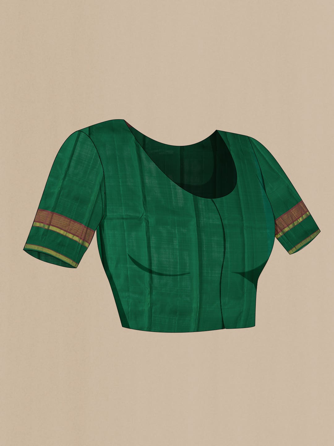 Beige Kanchipuram Silk Saree