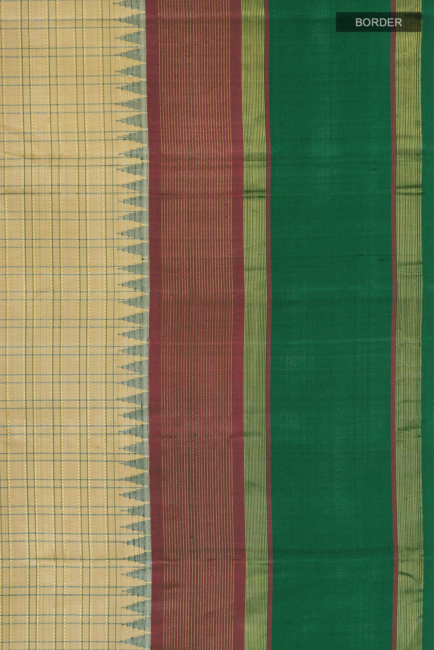 Beige Kanchipuram Silk Saree