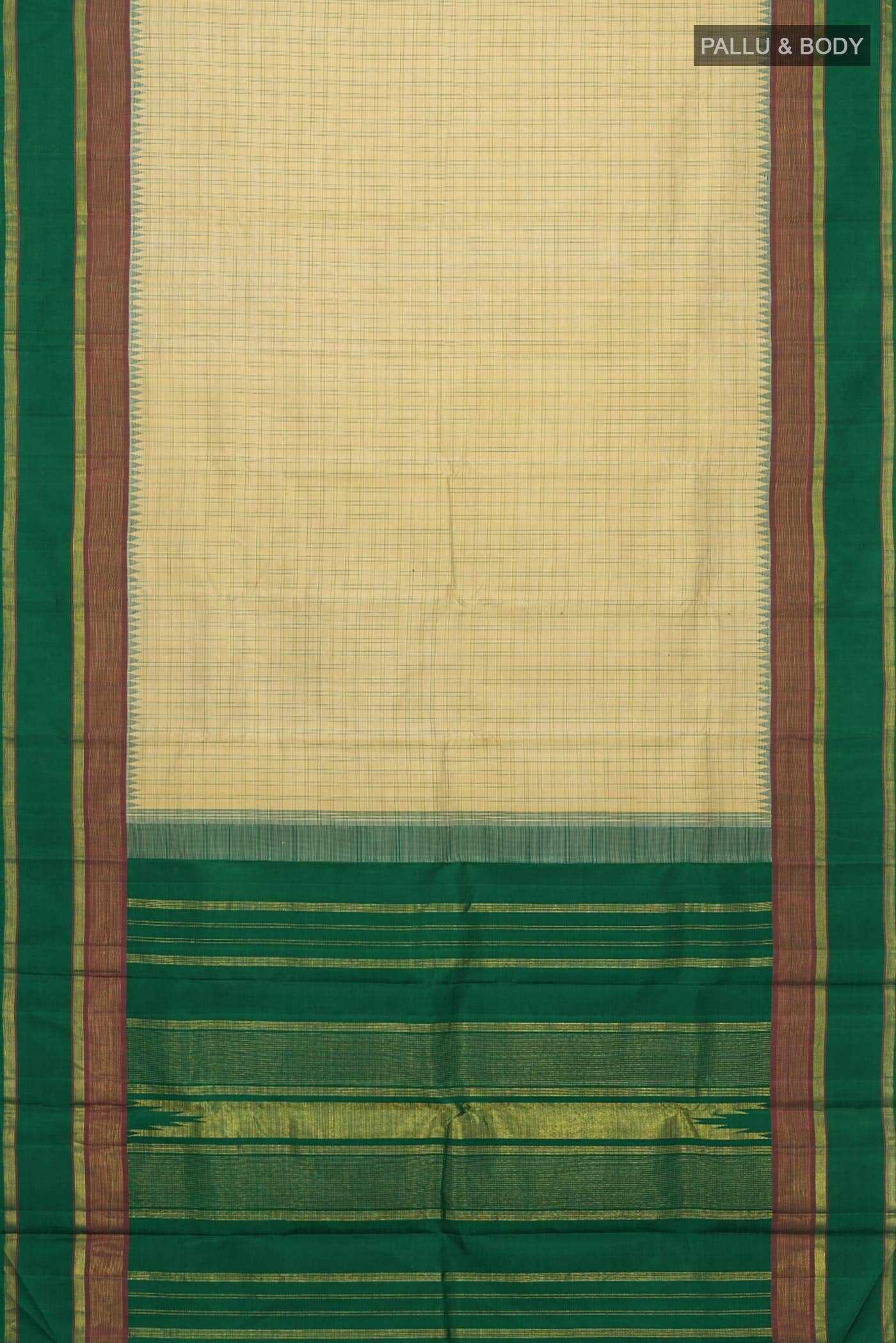 Beige Kanchipuram Silk Saree