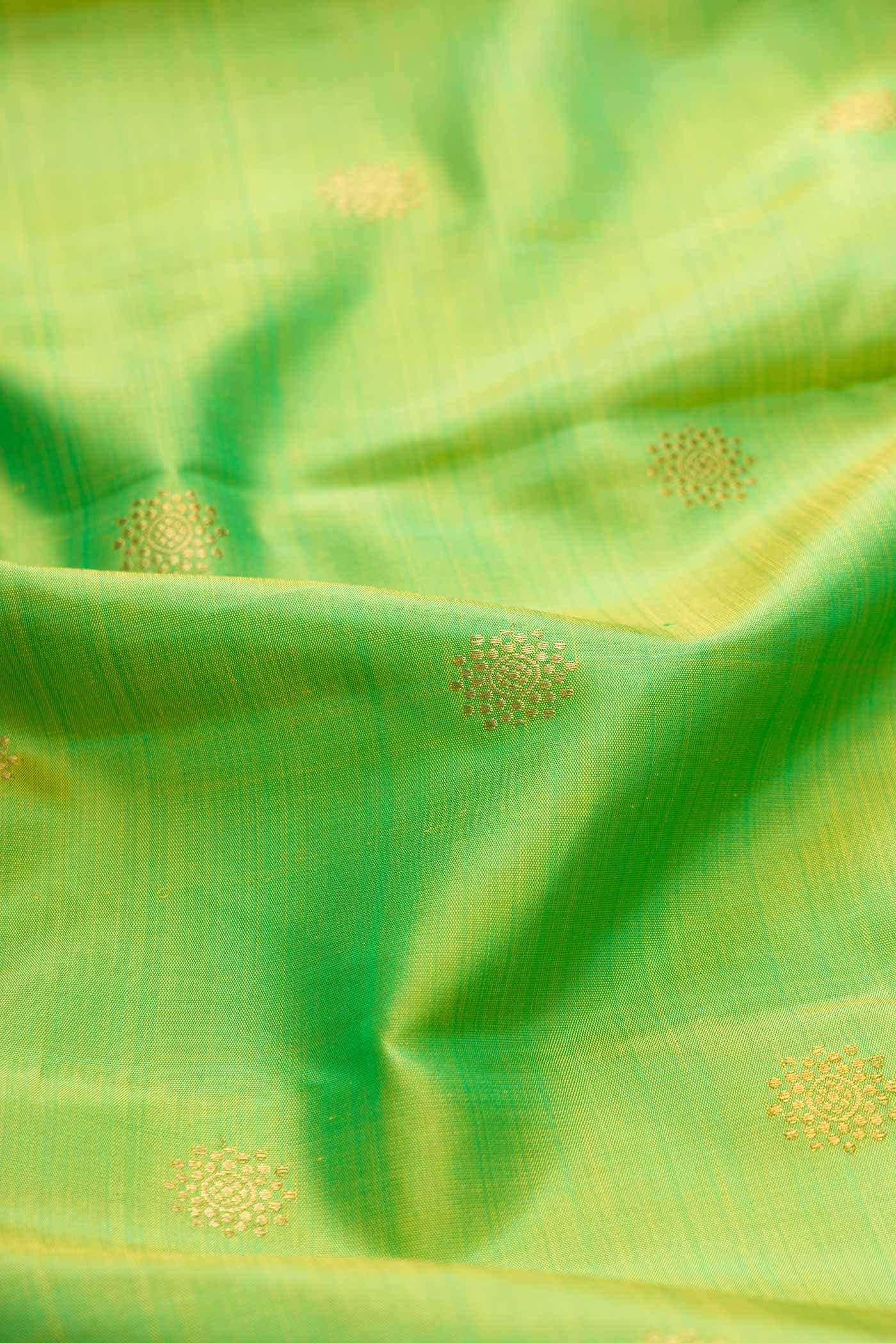 Parrot Green Dual Tone Kanchipuram Silk Saree