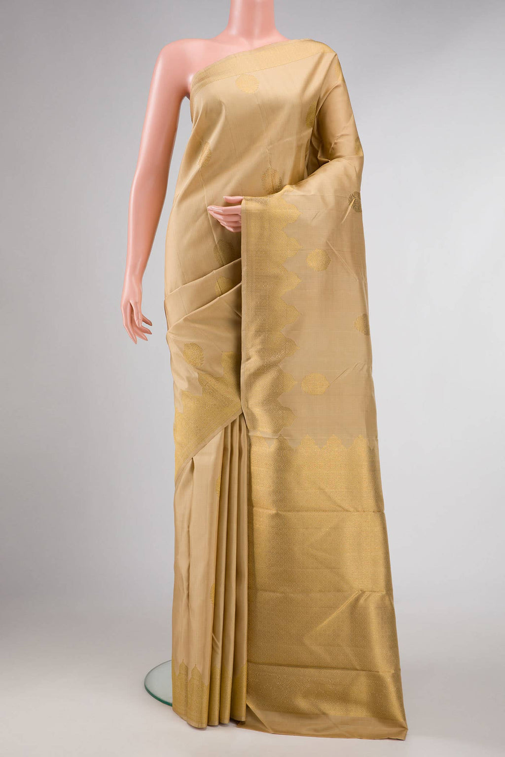 Gold Dual Tone Kanchipuram Silk Saree