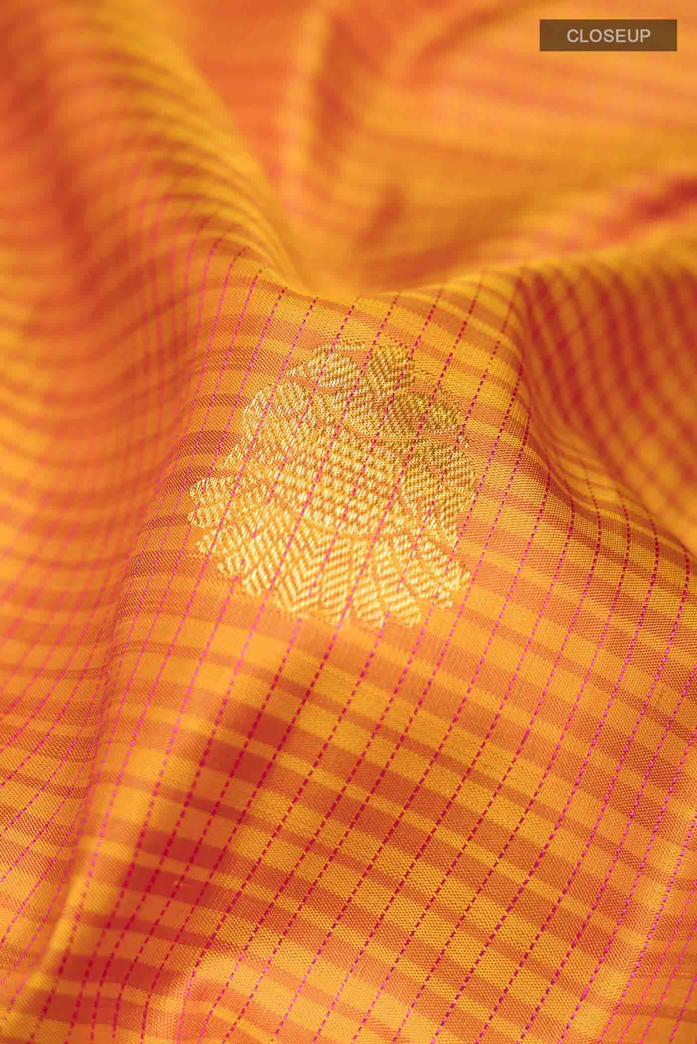 Mustard Kanchipuram Silk Saree