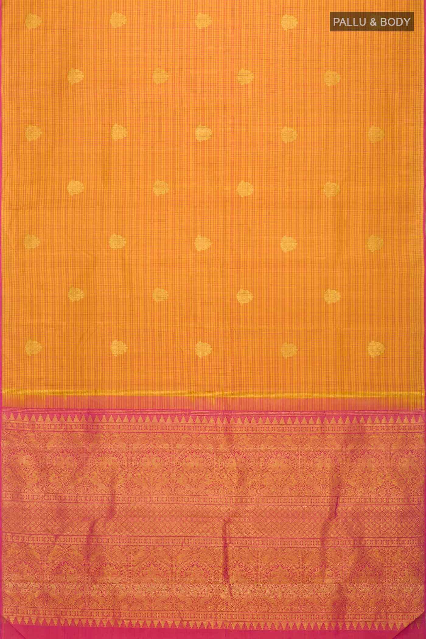Mustard Kanchipuram Silk Saree