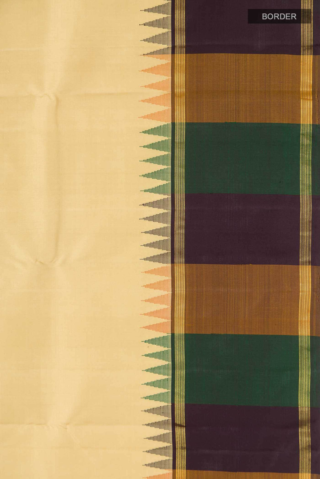 Cream Kanchipuram Silk Saree