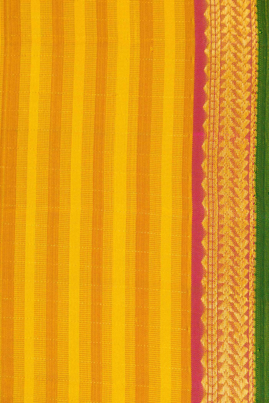 Pure Silk Pure Zari Mustard Dual Tone Kanchipuram Saree