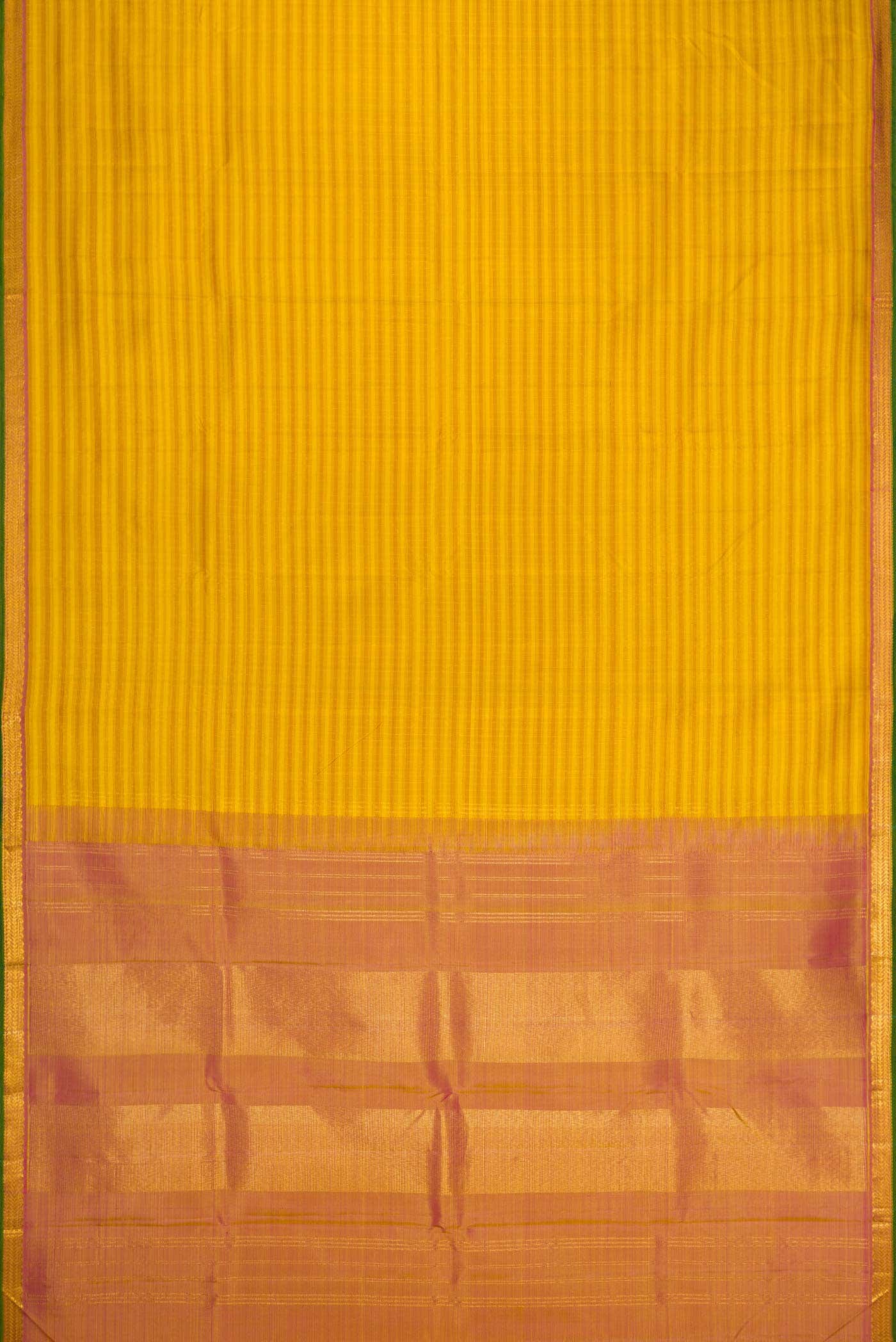 Pure Silk Pure Zari Mustard Dual Tone Kanchipuram Saree