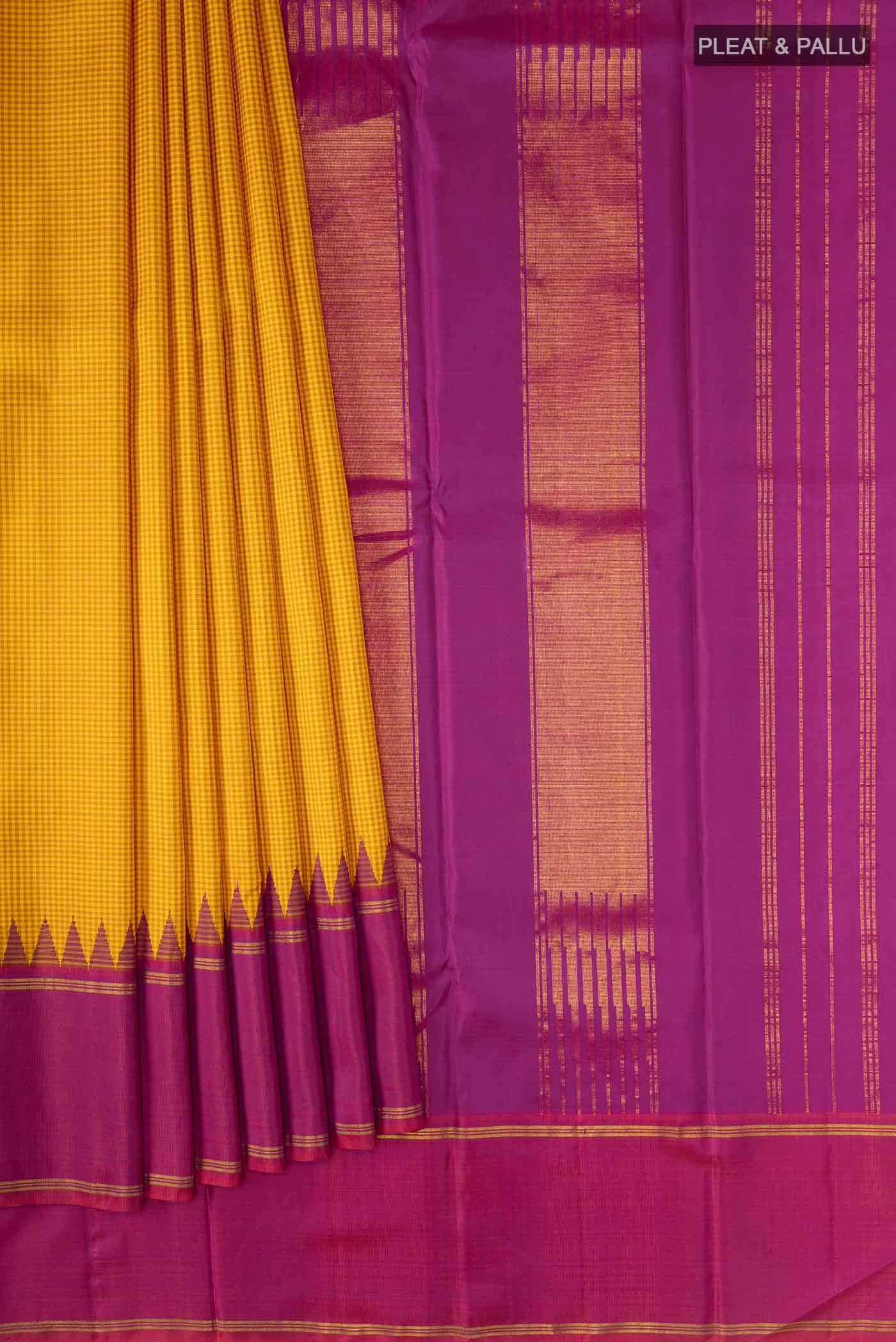 Yellow Kanchipuram Silk Saree