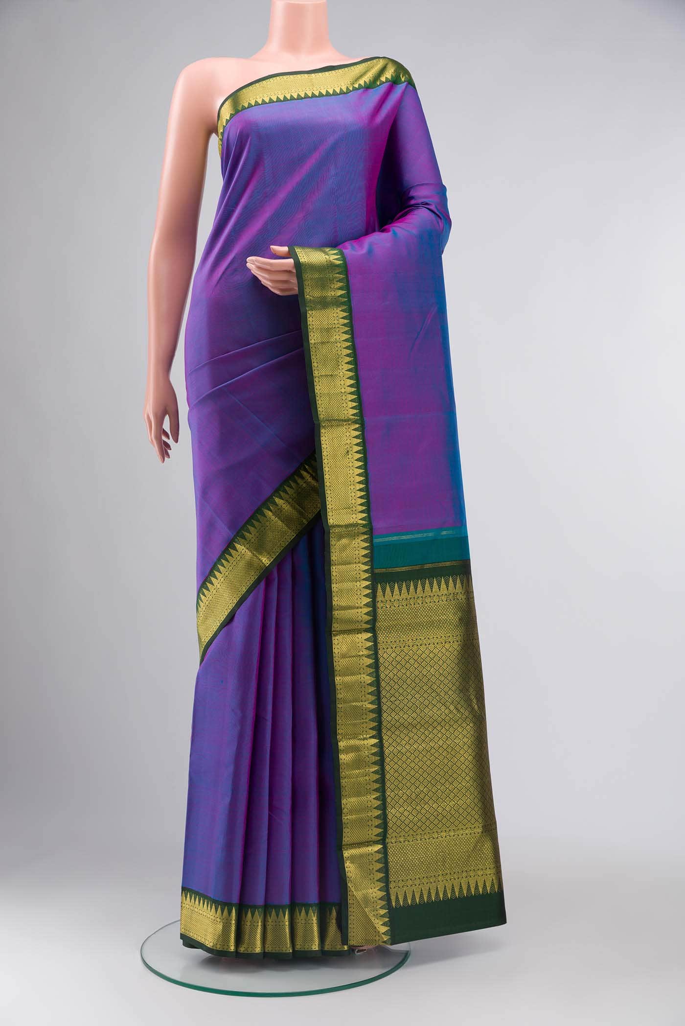 Purple Kanchipuram Silk Saree