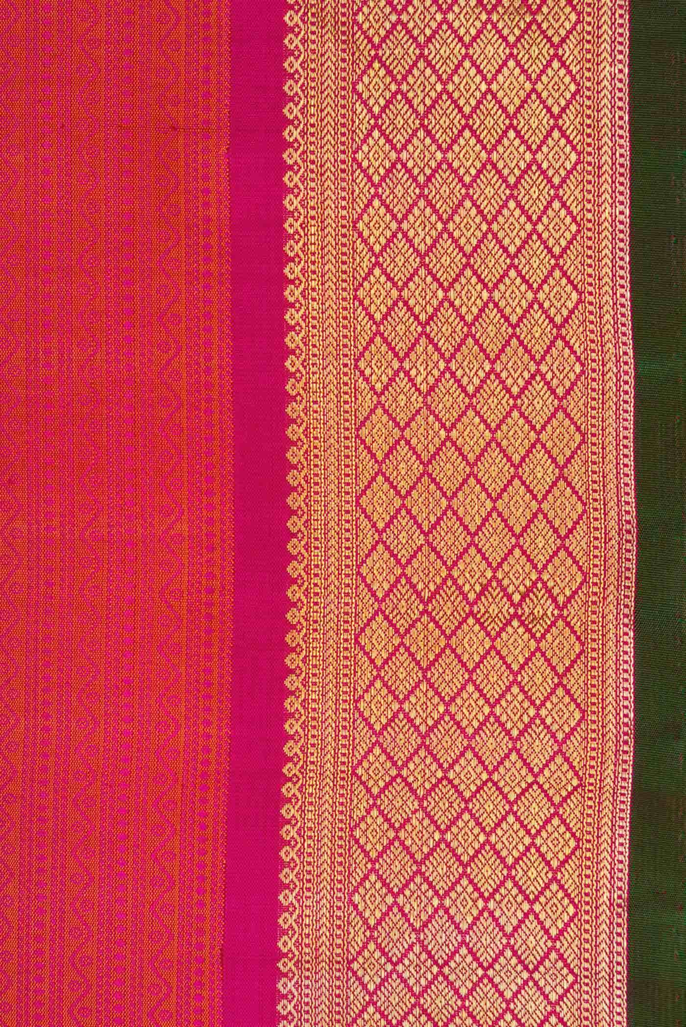 Dark Pink Dual Tone Kanchipuram Silk Saree