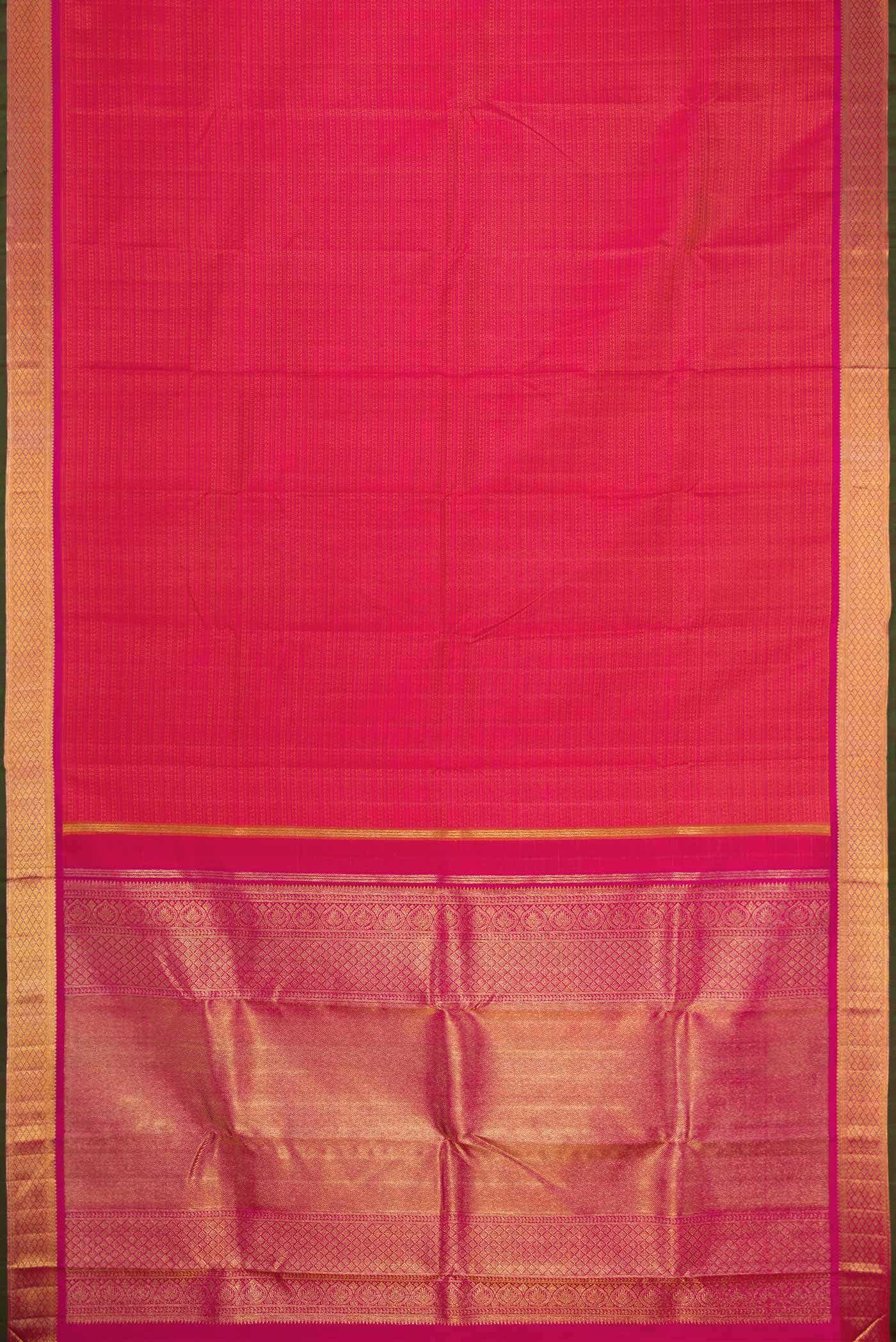 Dark Pink Dual Tone Kanchipuram Silk Saree
