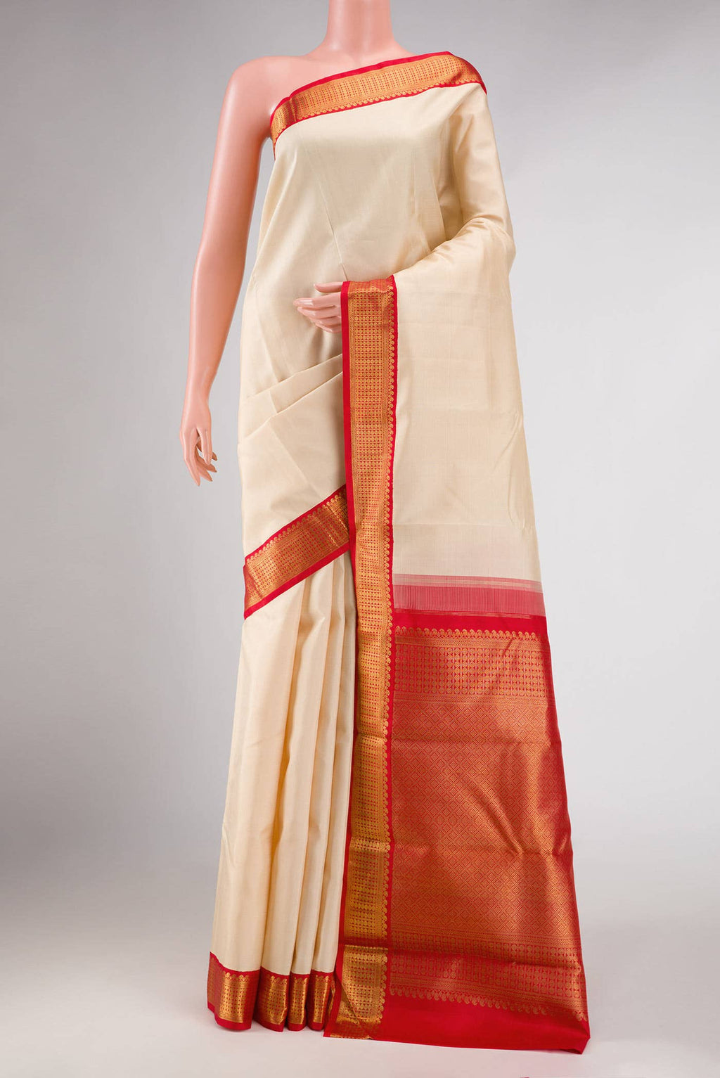Sandal Dual Tone Kanchipuram Silk Saree