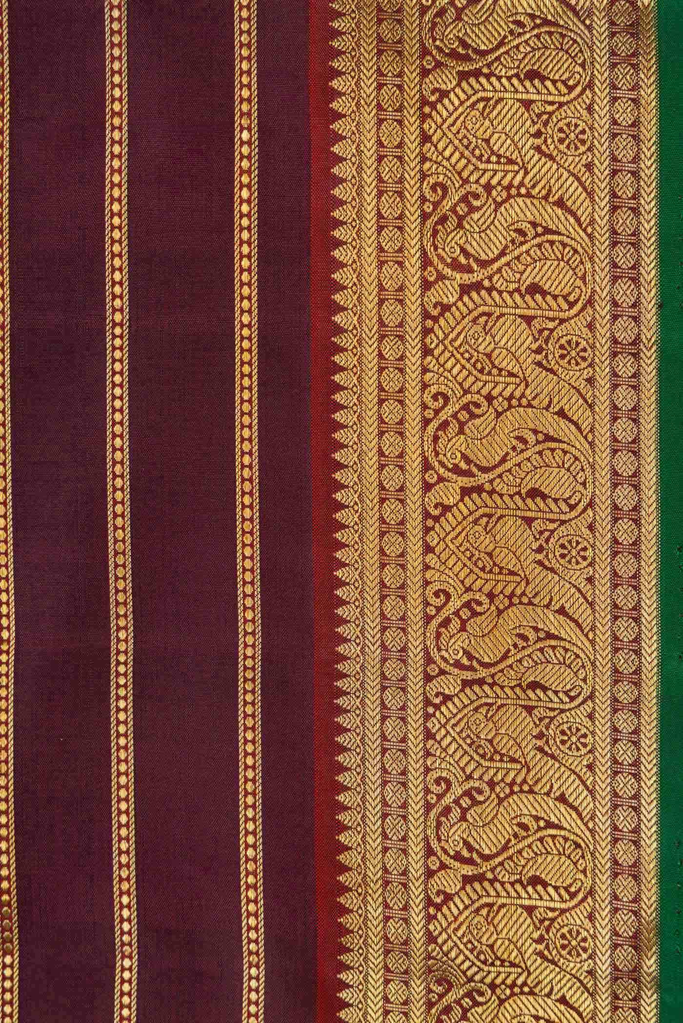 Burgundy Dual Tone Kanchipuram Silk Saree