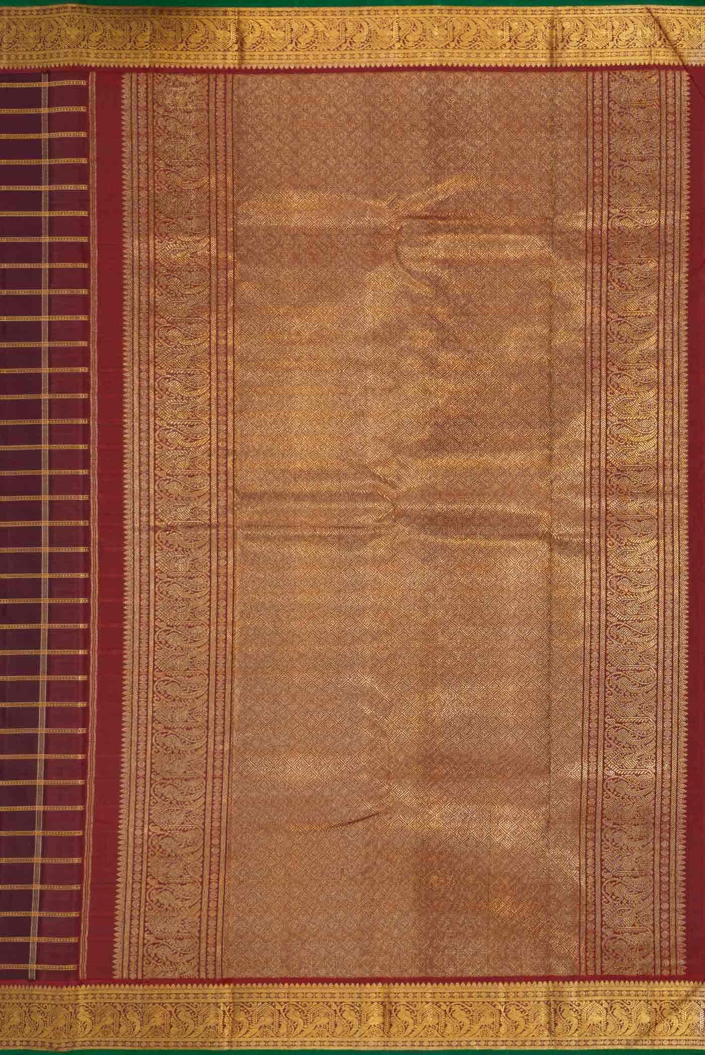 Burgundy Dual Tone Kanchipuram Silk Saree