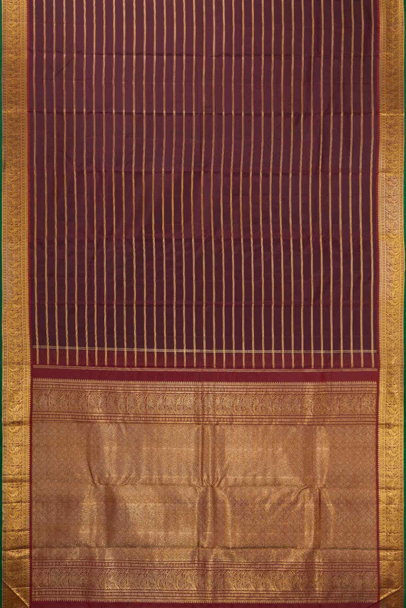 Burgundy Dual Tone Kanchipuram Silk Saree