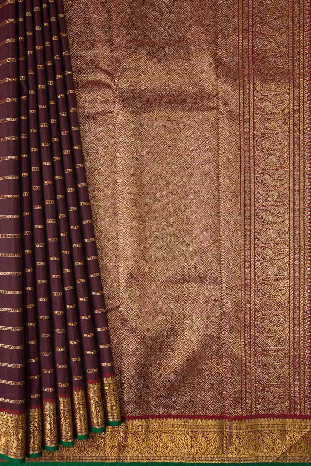Burgundy Dual Tone Kanchipuram Silk Saree