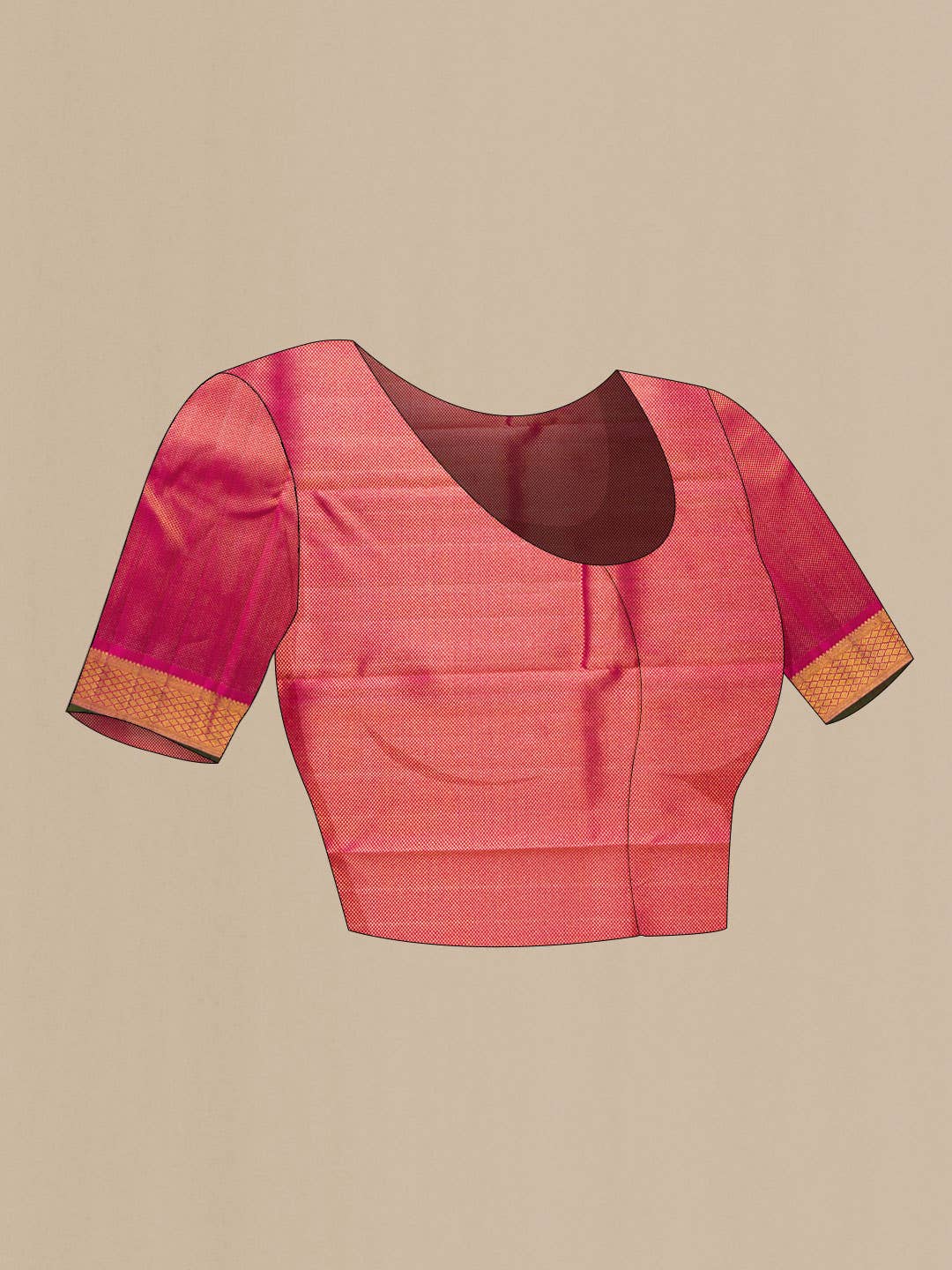 Orange Dual Tone Kanchipuram Silk Saree