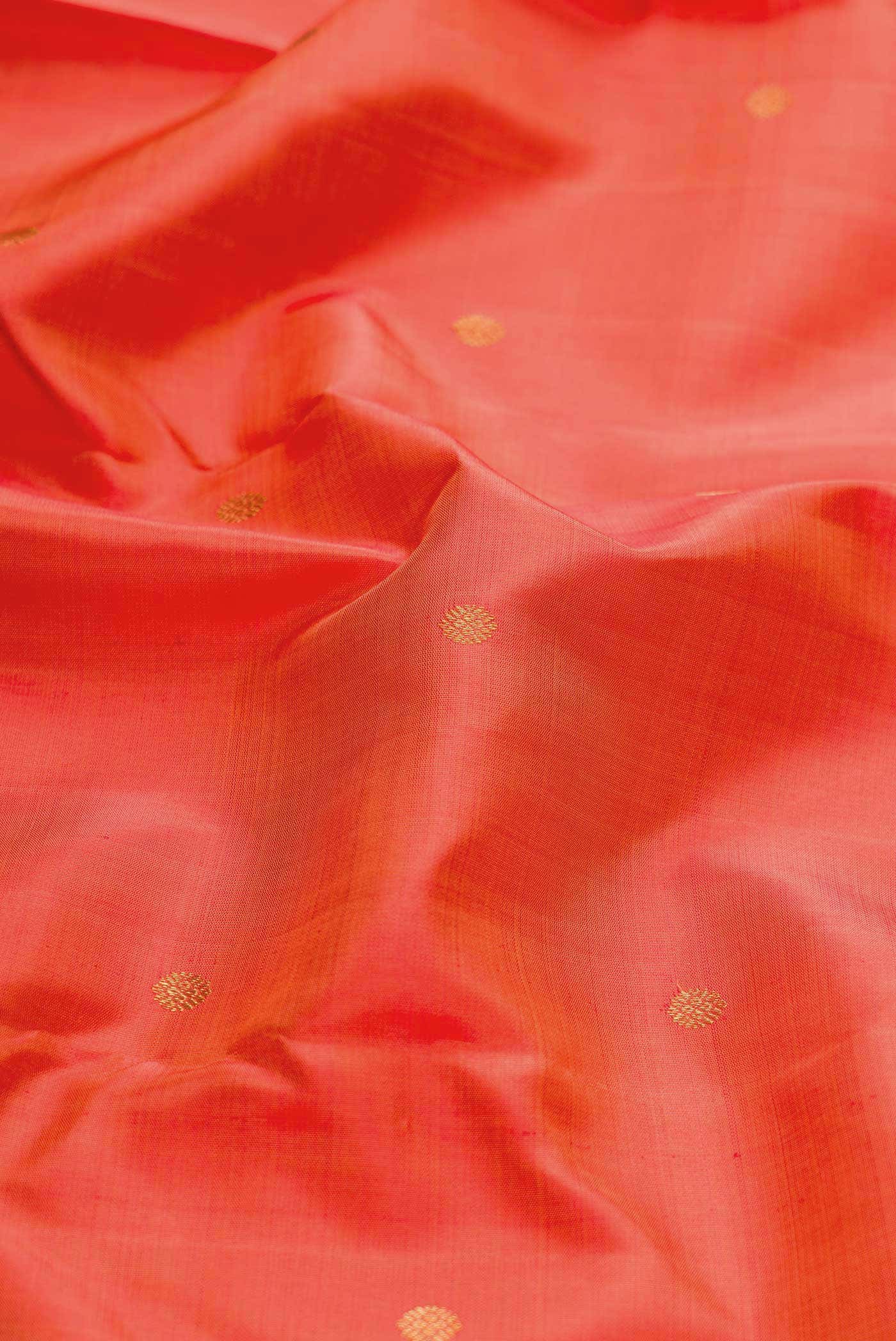 Orange Dual Tone Kanchipuram Silk Saree