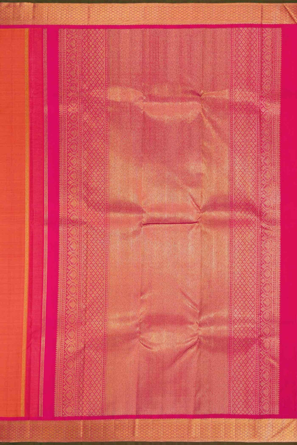 Orange Dual Tone Kanchipuram Silk Saree